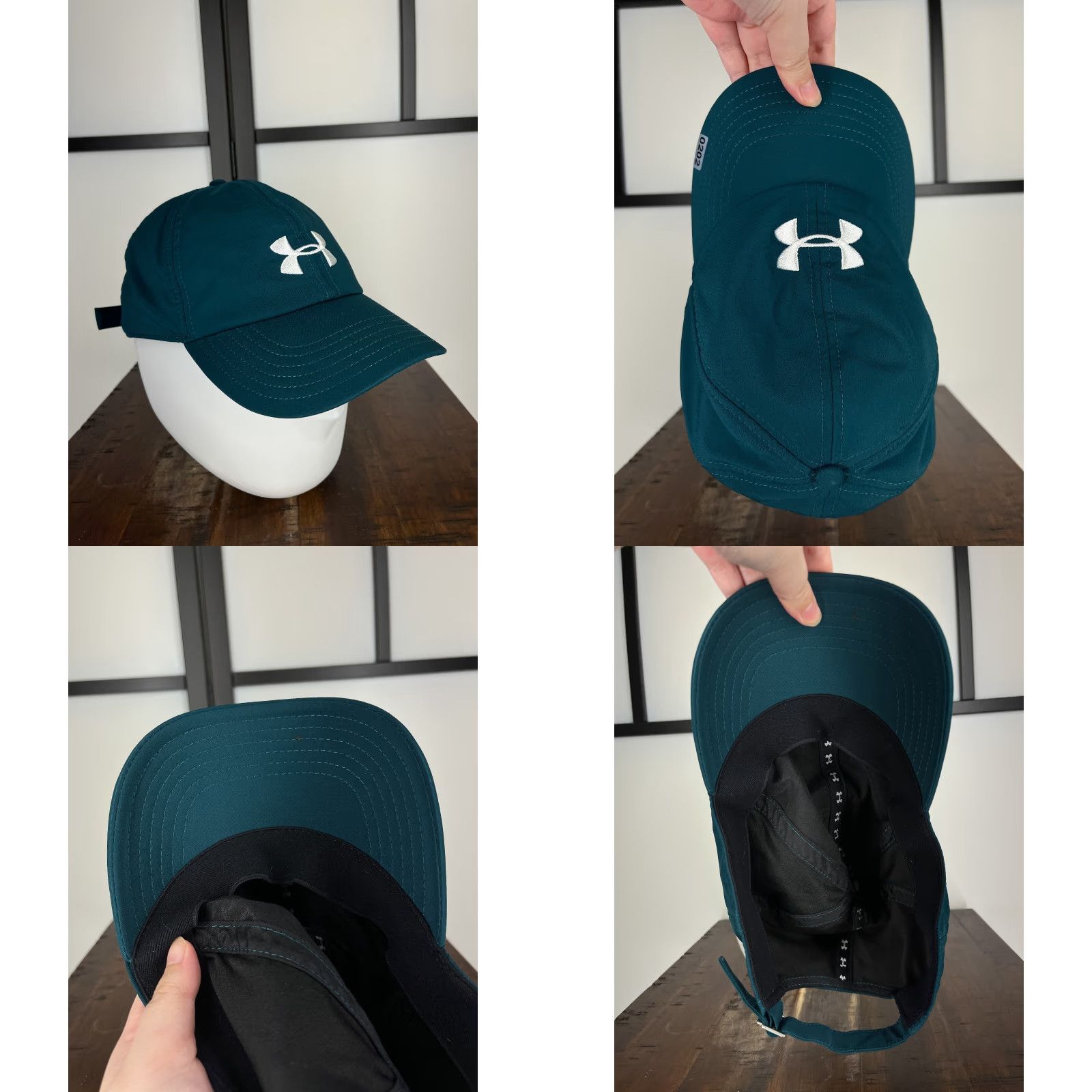 Under Armour Under Armour Hat Cap Strap Back Womens One Size Teal Polyester Spandex Blend Size ONE SIZE - 8 Thumbnail