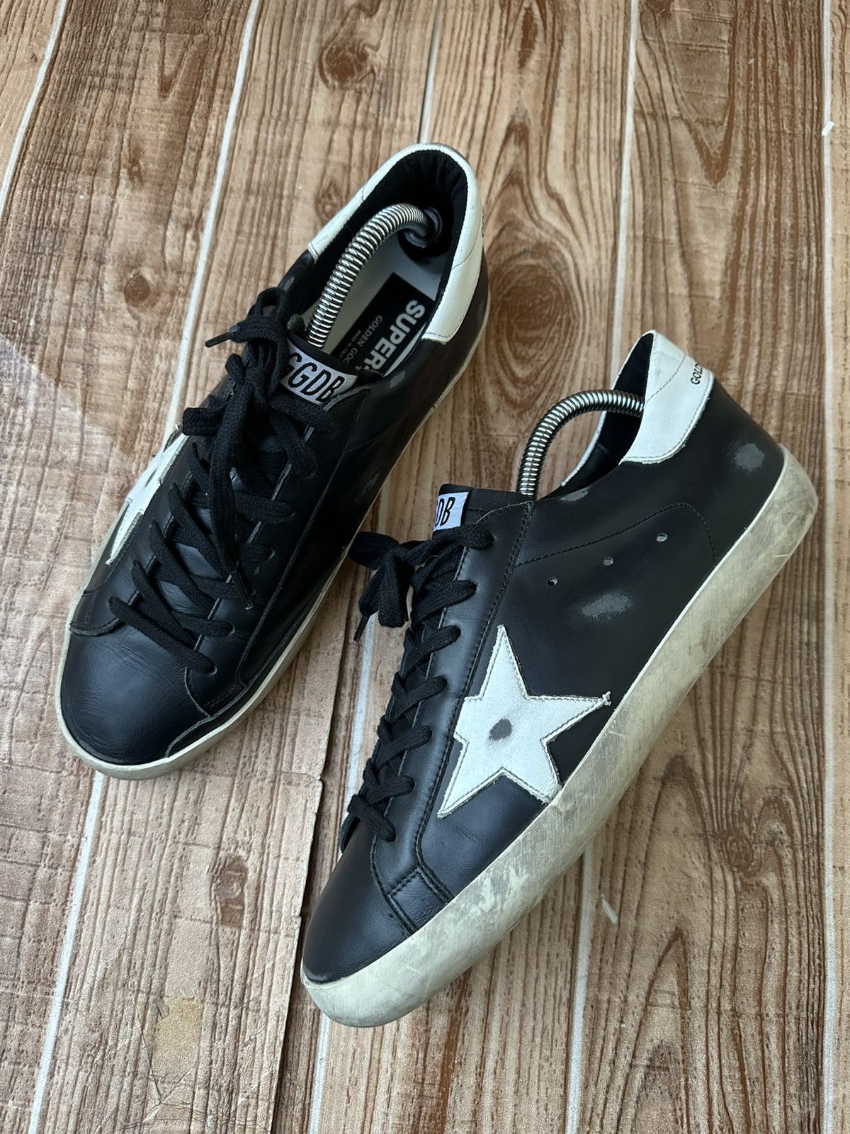 Golden Goose Golden Goose Superstar GGDB Black Leather Lowtop Sneakers Size US 9 / EU 42 - 2 Thumbnail