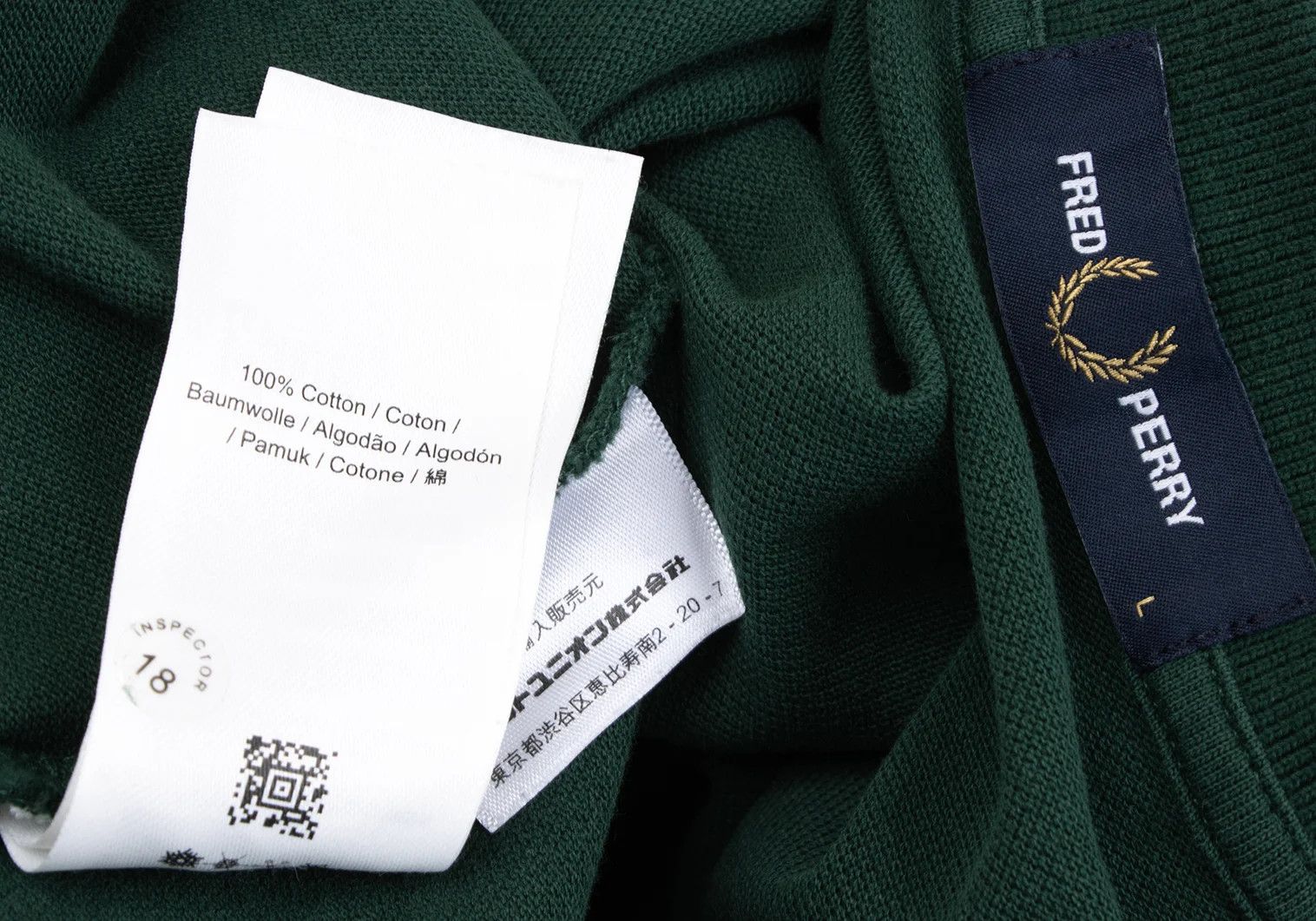 Fred Perry Embroidered Cotton Polo Shirt in Green, Size L Size US L / EU 52-54 / 3 - 13 Thumbnail