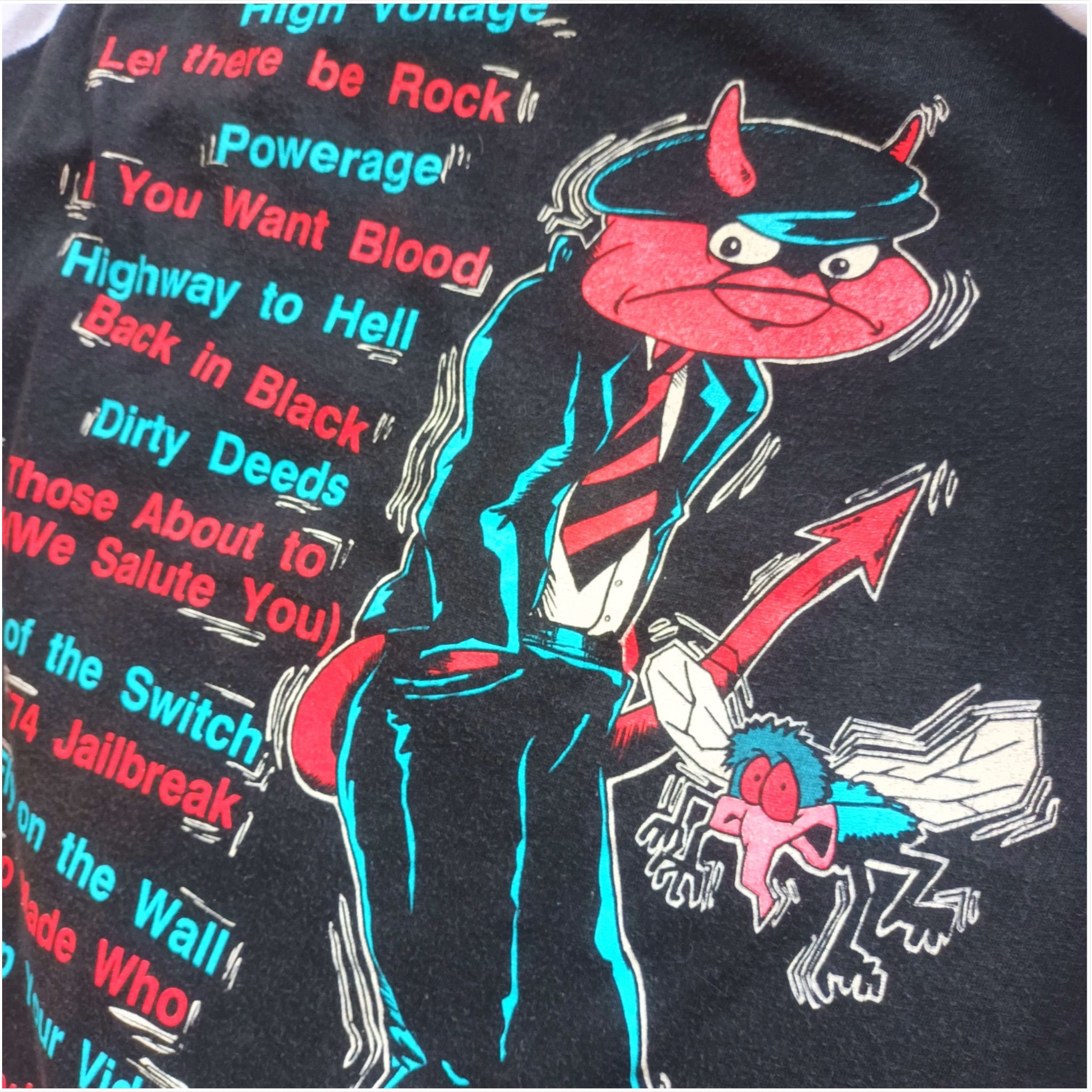AC/DC Vintage t shirt ACDC HELL'S BELLS 1990 ragland tour tshirt. Size US L / EU 52-54 / 3 - 8 Thumbnail