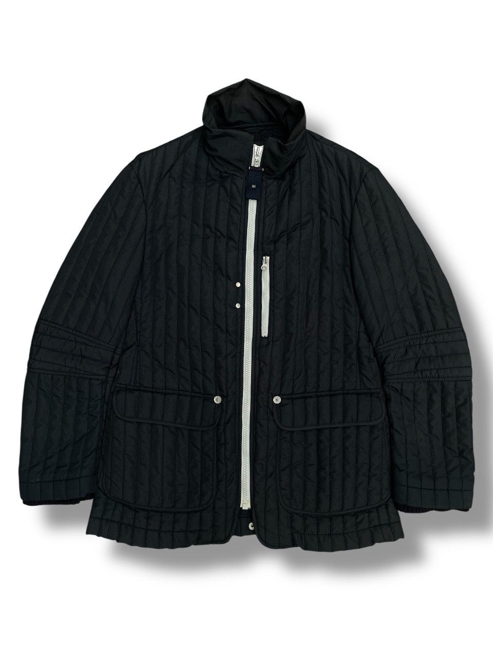 Armani 2000s Armani Padded Lines Navy Coat Jacket Size US L / EU 52-54 / 3 - 1 Thumbnail