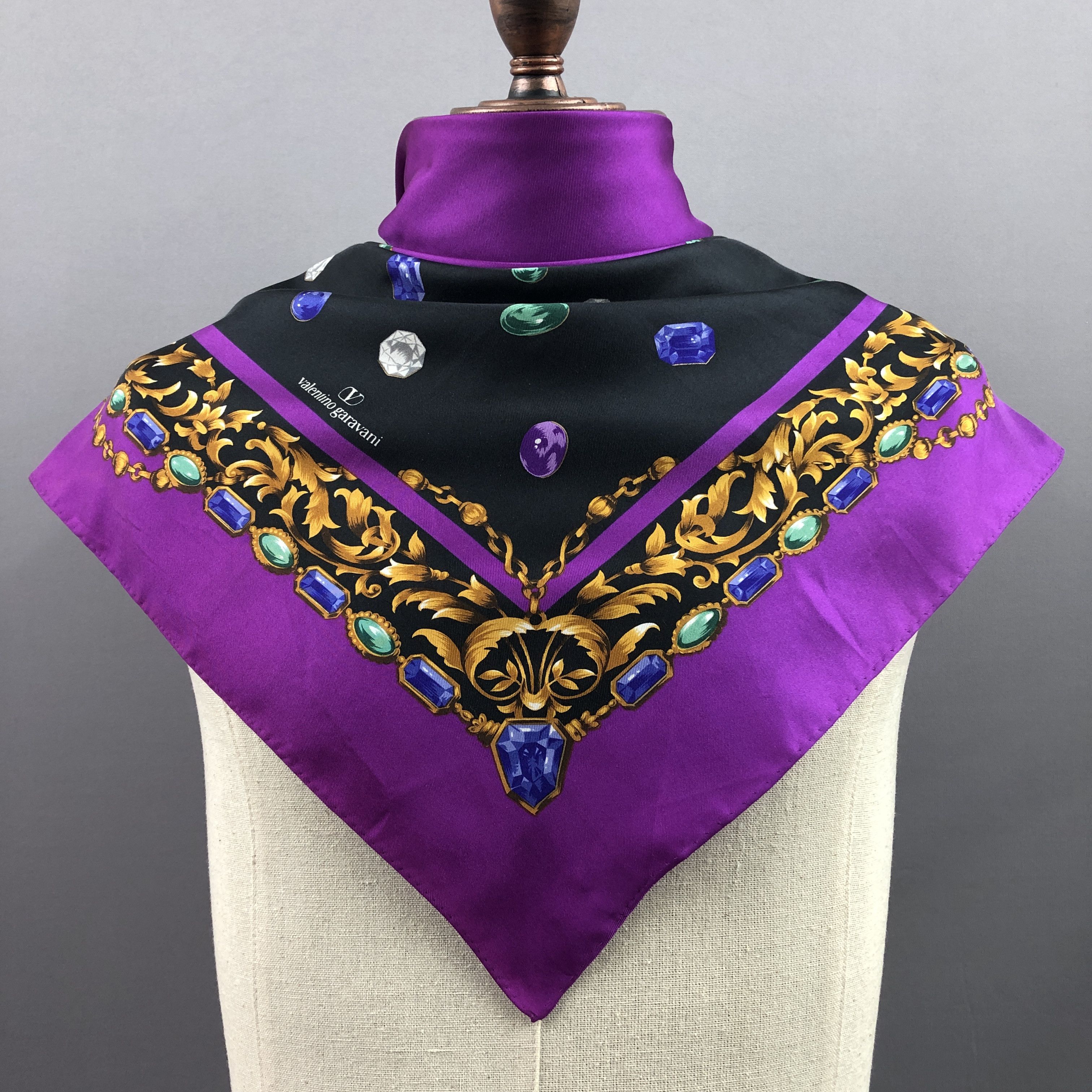 Valentino × Vintage Vintage Valentino Garavani SILK Scarf Stole Wraps Scarves Size ONE SIZE - 2 Thumbnail