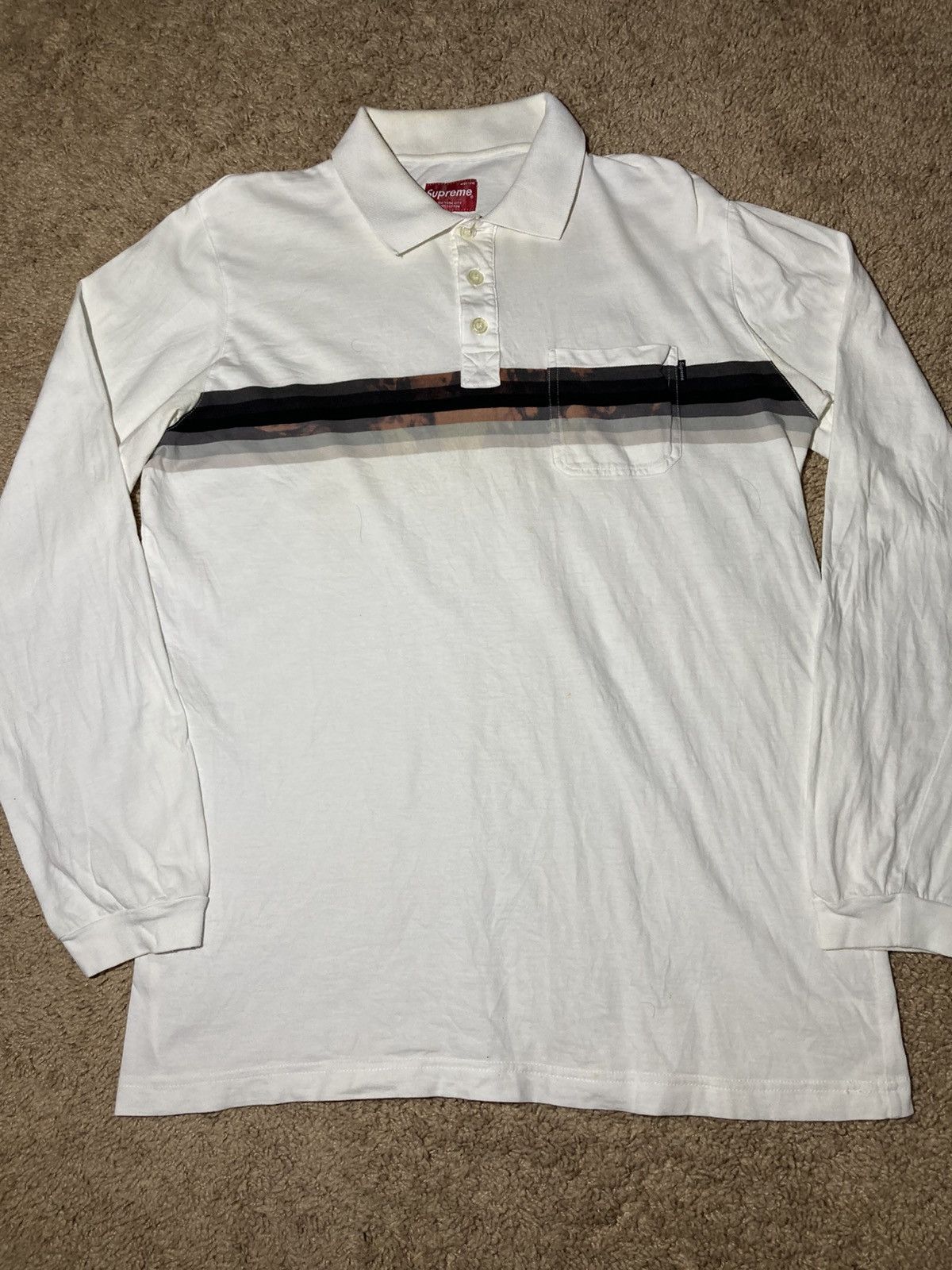 Supreme 2006 Supreme Polo Striped Bleached Shirt Vintage Pocket Logo Size US M / EU 48-50 / 2 - 2 Thumbnail