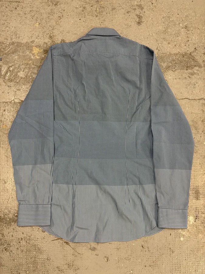Prada 2000s Prada Blue Gradient Checkered Shirt Size US M / EU 48-50 / 2 - 6 Thumbnail