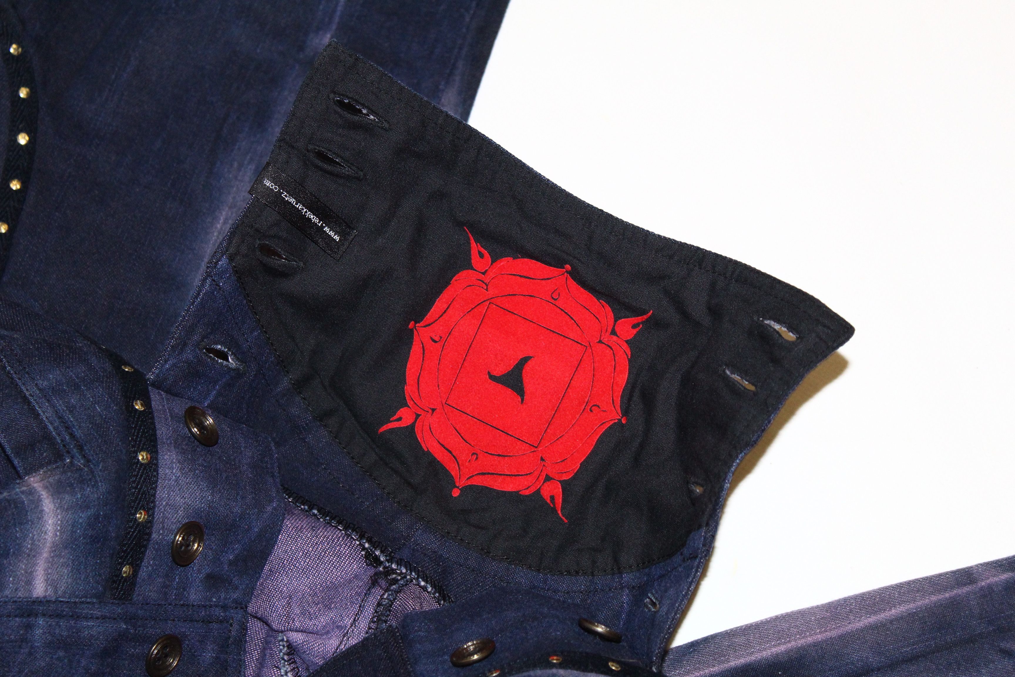 14th Addiction Rebekka Ruetz Studded Tie-dye Denim Arc Skinny Pants Size 31" - 9 Thumbnail