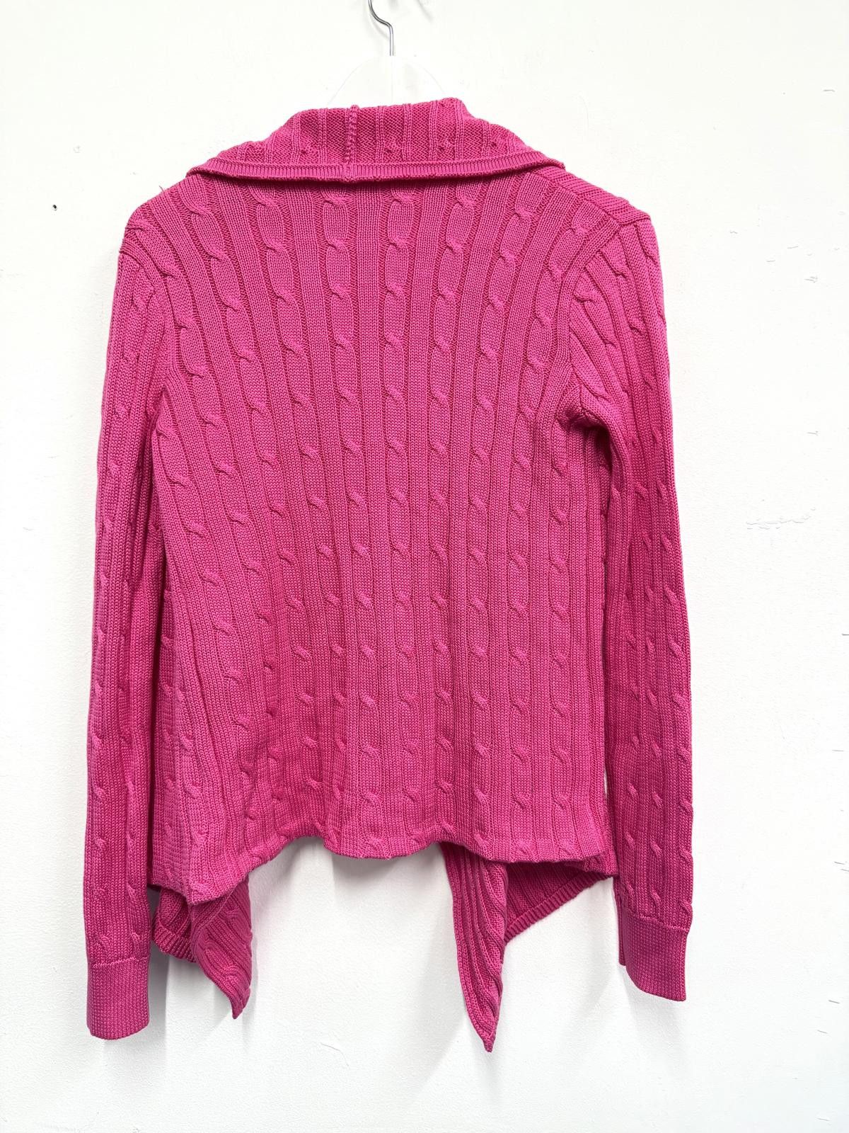 Polo Ralph Lauren Ralph Lauren Pink Cable Knit Open Front Cardigan Medium Size M / US 6-8 / IT 42-44 - 4 Thumbnail