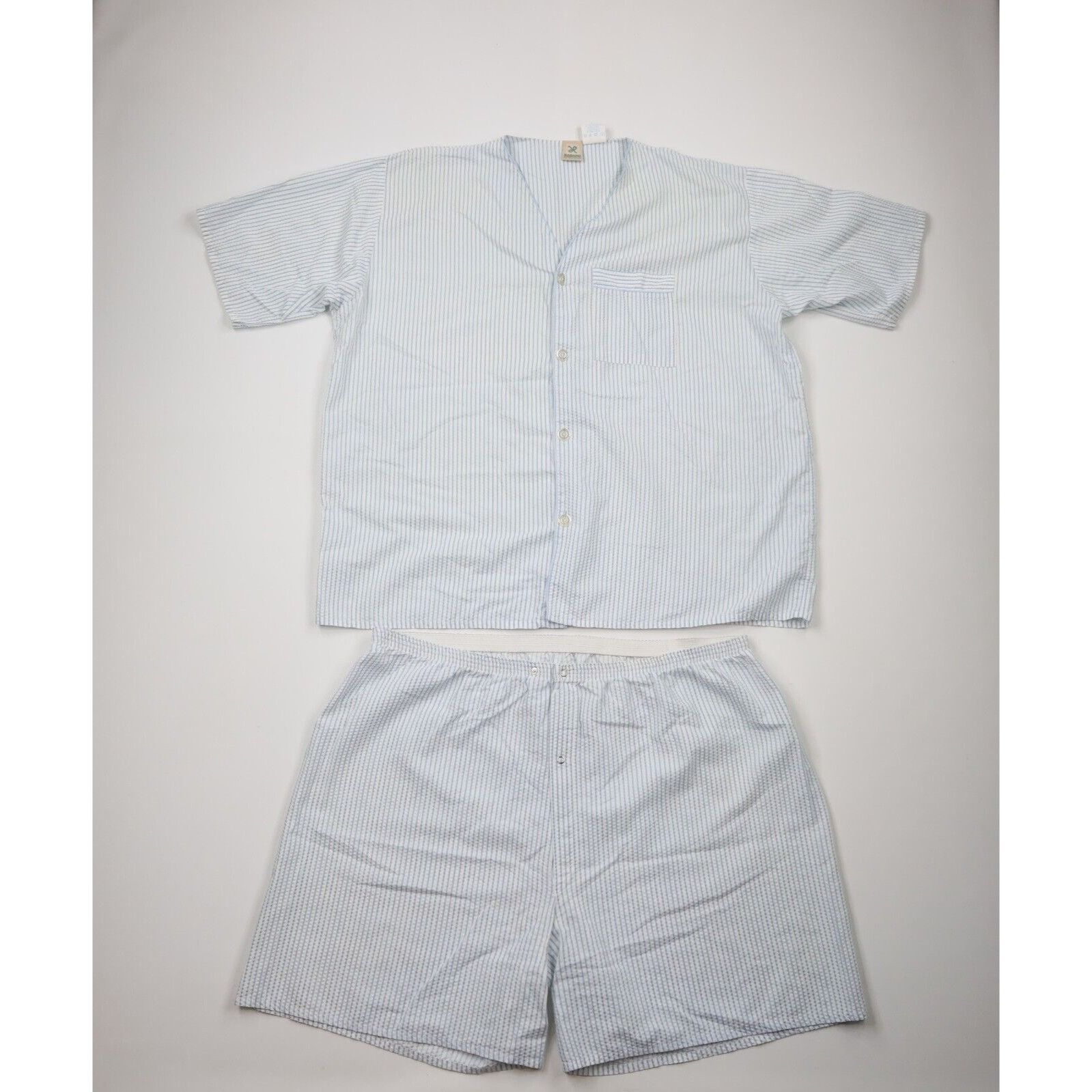 Other Vintage 90s Streetwear Pinstriped Seersucker Pajamas 2XL Size US XXL / EU 58 / 5 - 1 Thumbnail