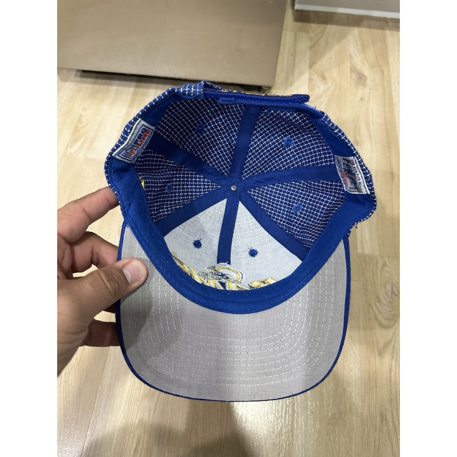 Logo Athletic St. Louis Rams Logo Athletic Grid Vintage Strapback Cap Hat Size ONE SIZE - 5 Thumbnail