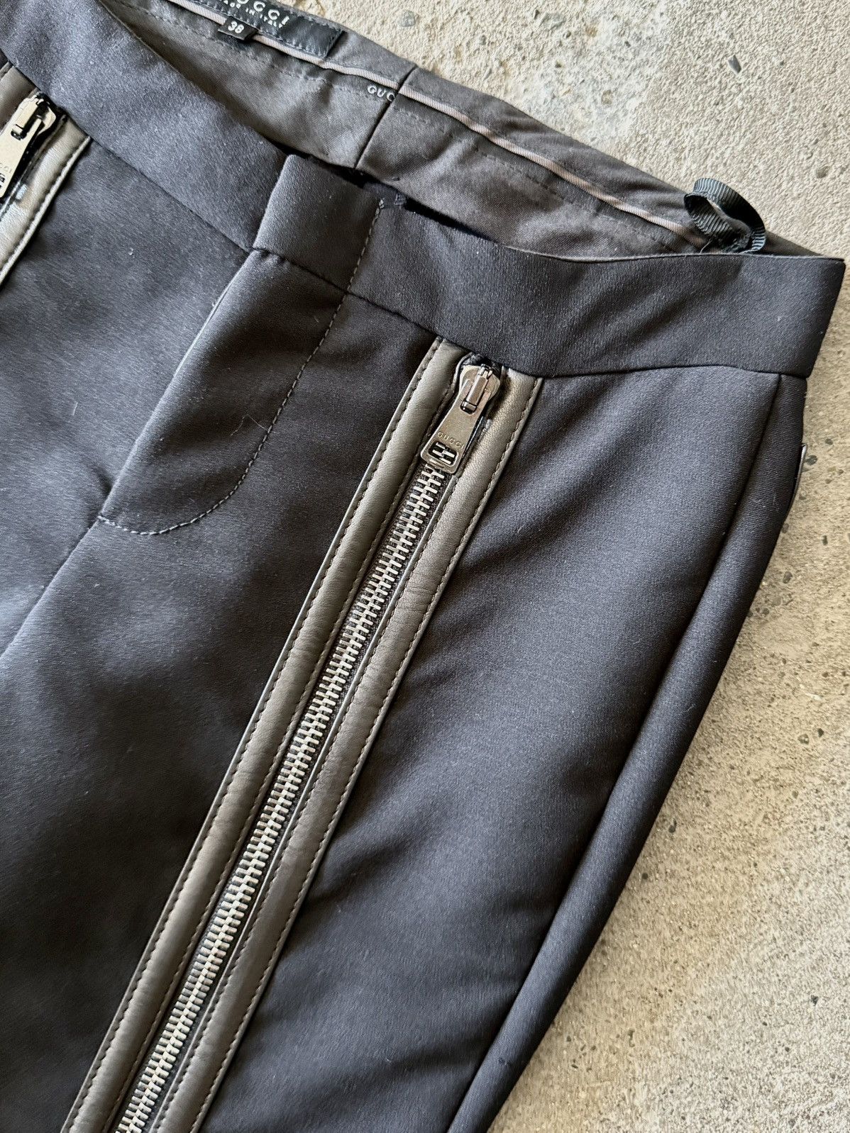 Gucci Gucci - Tom Ford - FW2001 - Zippered Leather Pants Size 26" / US 2 / IT 38 - 4 Thumbnail