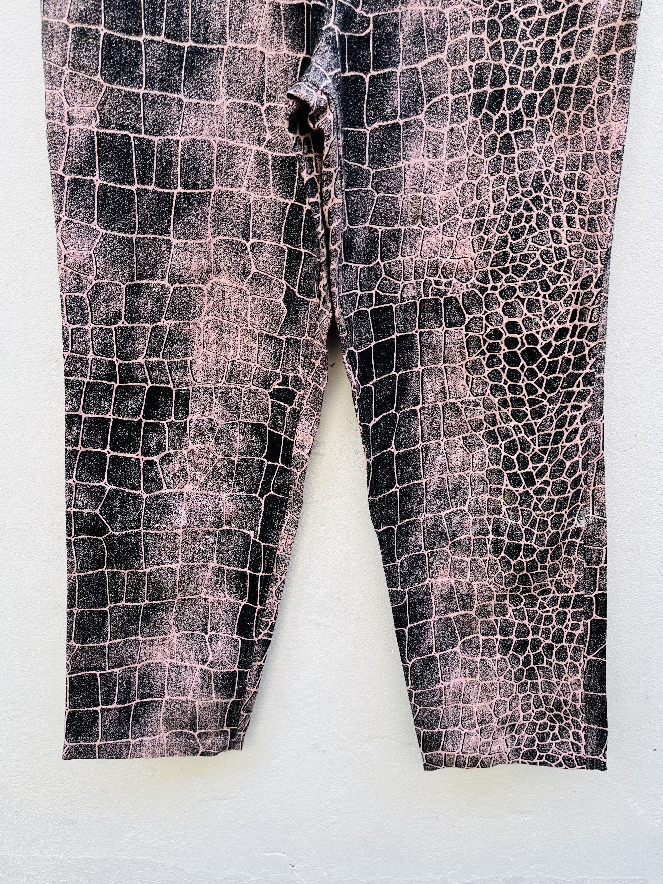 Japanese Brand Vintage SNS Snake Skin Design Hip Hop Fashion Style Size US 38 / EU 54 - 4 Thumbnail