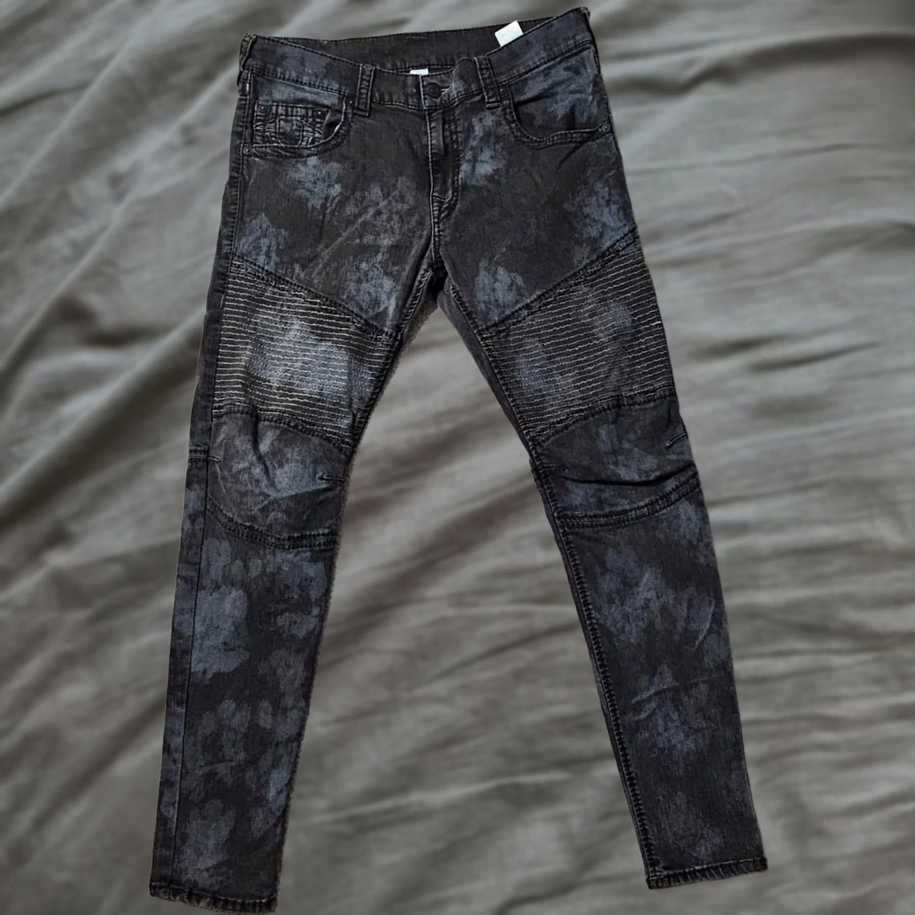 True Religion True Religion Jeans Men Relaxed Skinny Moto Blue Camo Textured Size 38 x 33 Size US 38 / EU 54 - 1 Thumbnail