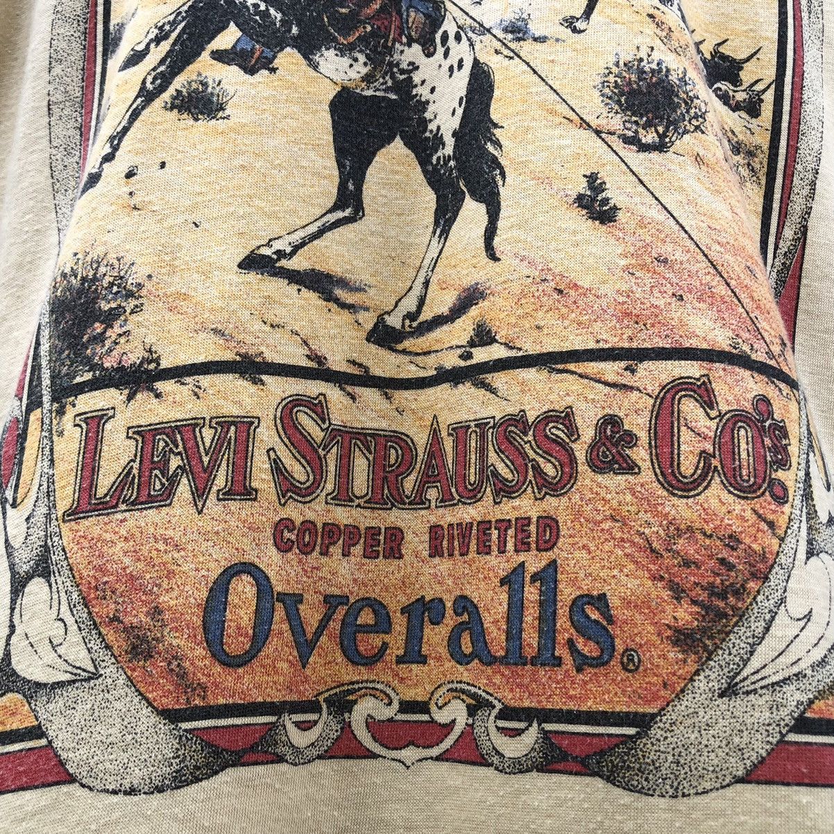 Levi's Vtg 70s Levis Fullprint Copper Riveted Overalls Tshirt Usa🇺🇸 Size US S / EU 44-46 / 1 - 4 Thumbnail