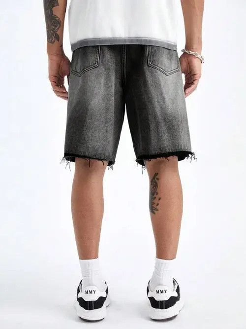 Jean Vintage RAW washed Shorts Jorts jeans ripped Size US 31 - 4 Thumbnail