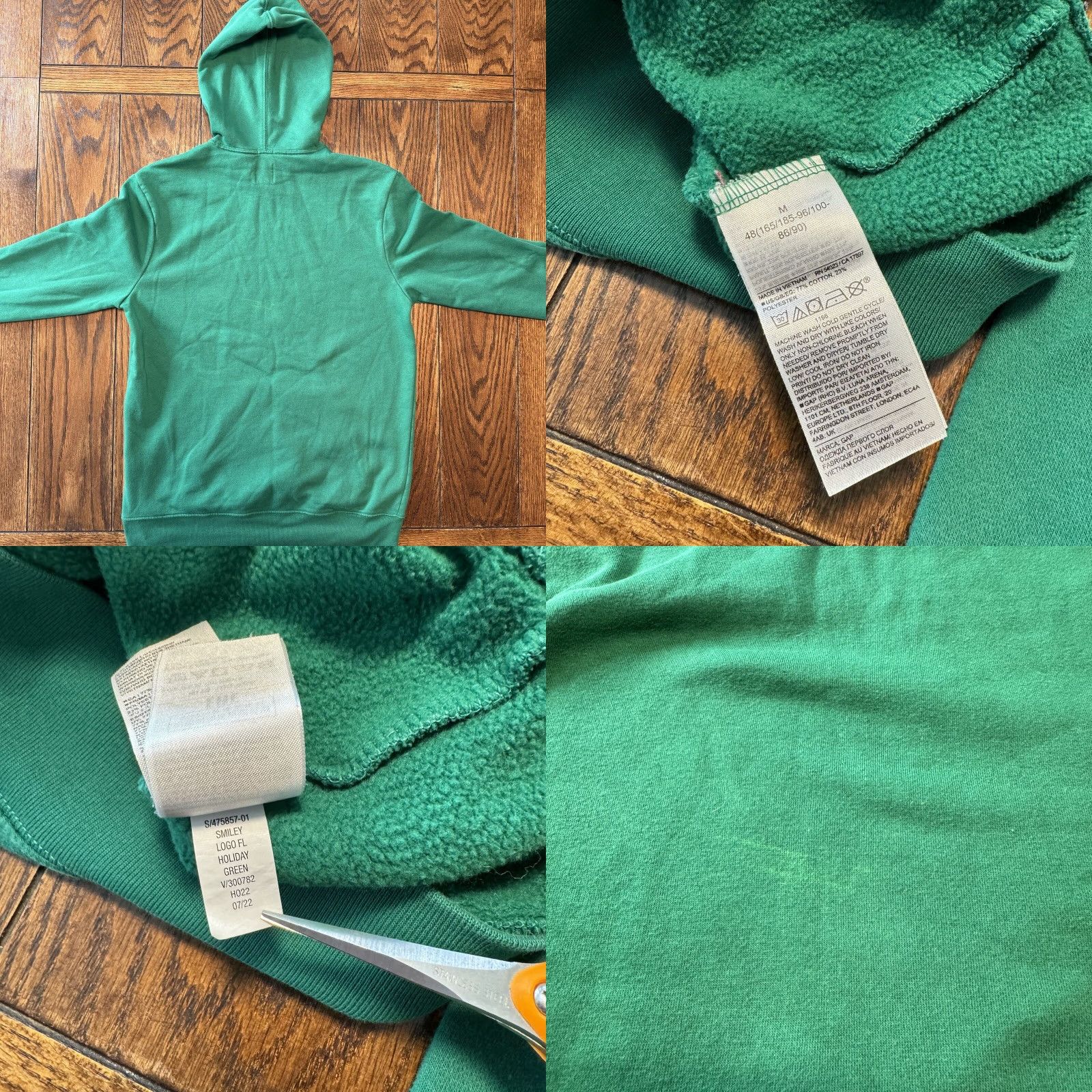Gap GAP Smiley Hoodie Men’s Size Medium Green Yellow Pullover Hooded Logo Pocket Series Holiday Green Mens Regular Size Medium Hoodie Size US M / EU 48-50 / 2 - 8 Thumbnail