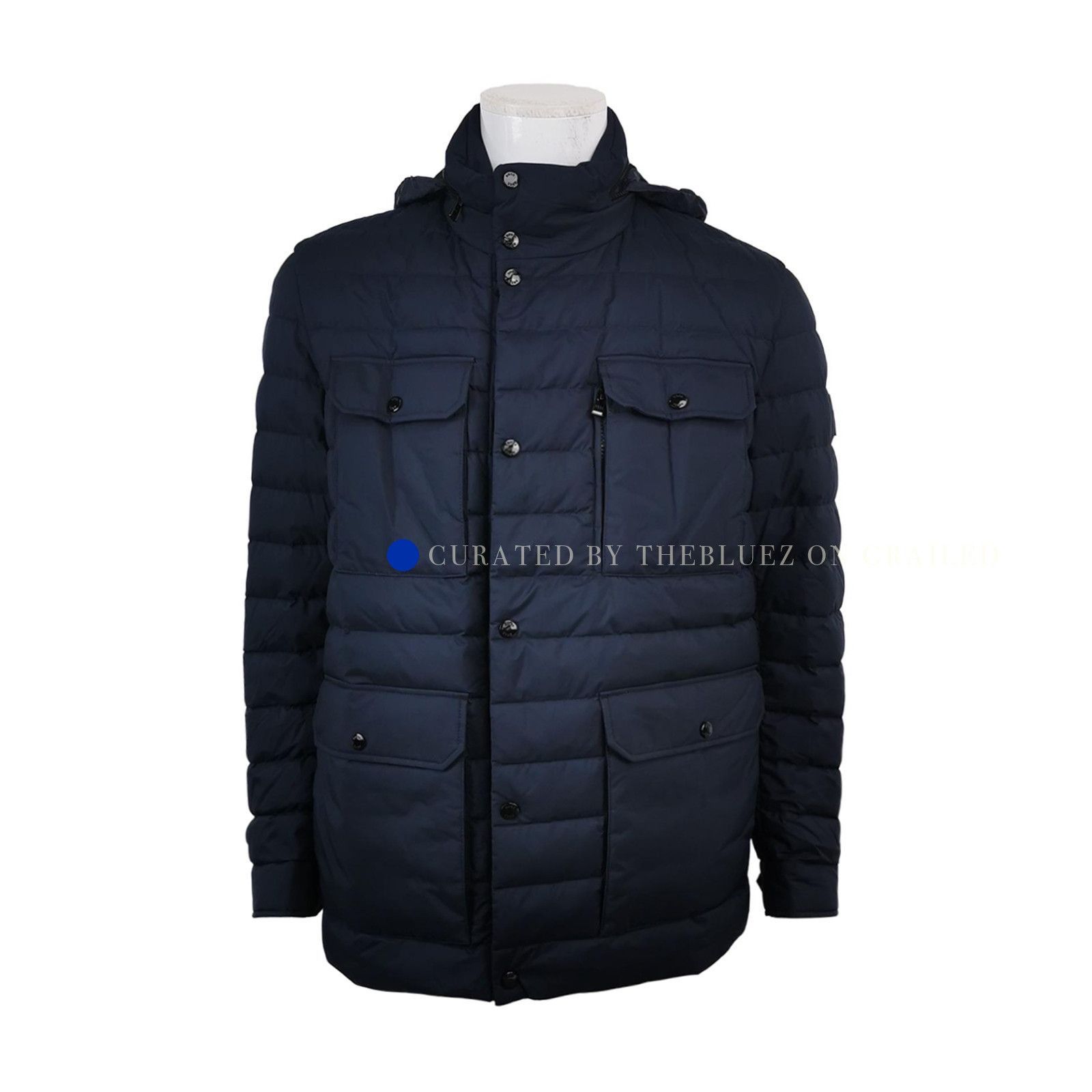 Hugo Boss Navy Hooded Down Coat Size US M / EU 48-50 / 2 - 1 Thumbnail