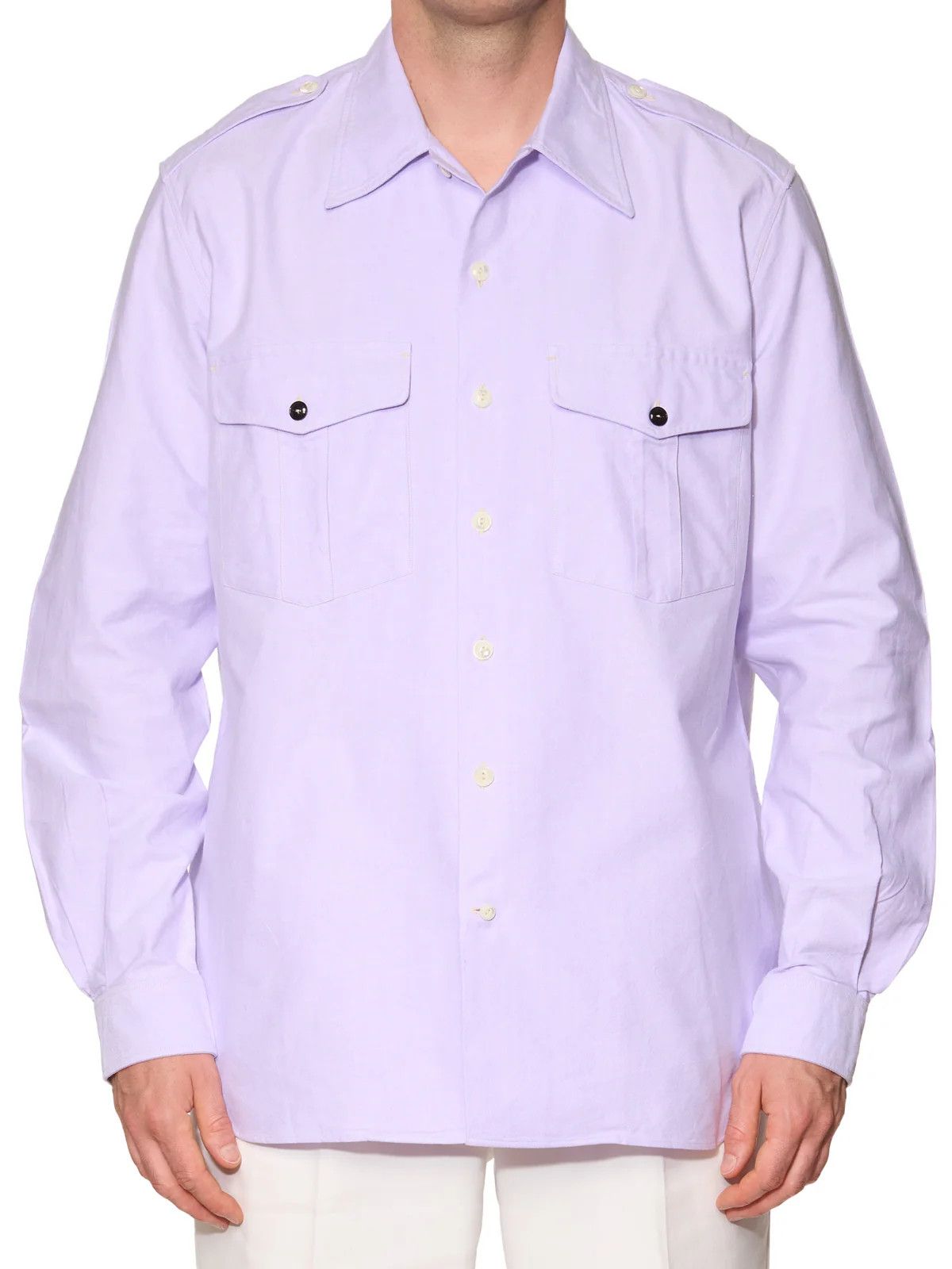 L.E.J London L.E.J Purple Oxford Cotton RN Work Shirt Size US XXL / EU 58 / 5 - 1 Thumbnail