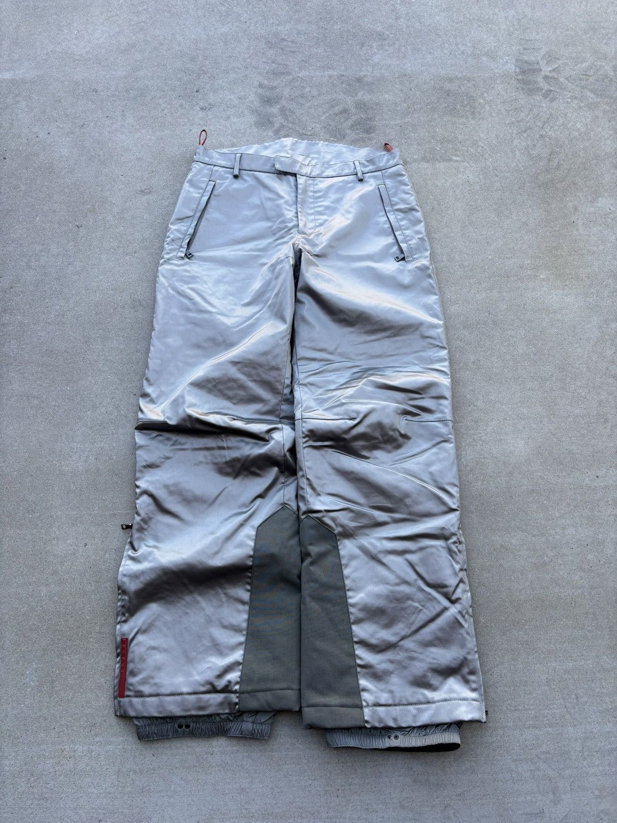 Prada Vintage 1990s Prada Linea Rossa Silver ski pants Size US 32 / EU 48 - 1 Thumbnail