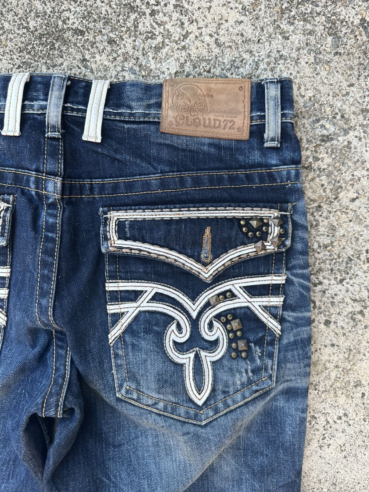 GOSTAR DE FUGA Rare Mud Max Cloud72 Crazy Flares Denim Jeans Size US 34 / EU 50 - 5 Thumbnail