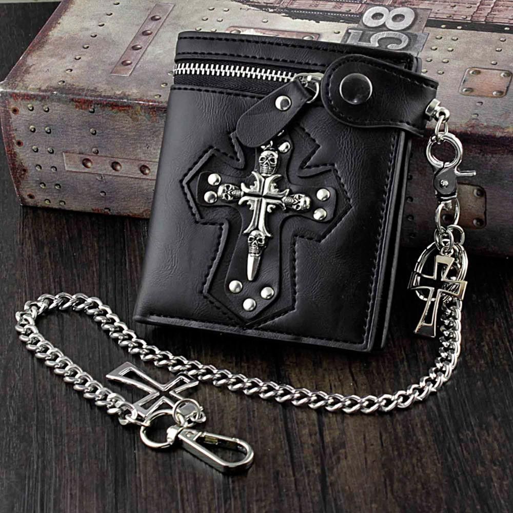 Vintage Gothic Cross Clasp Leather Wallet Size ONE SIZE - 1 Thumbnail
