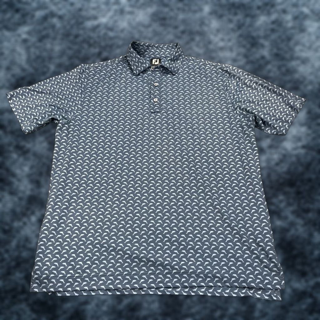 Footjoy FootJoy Polo Shirt Mens L Blue Logo Stretch Golf Shirt Polo Size US L / EU 52-54 / 3 - 1 Thumbnail