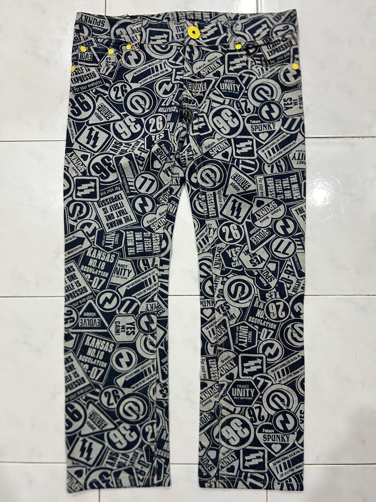Designer × Japanese Brand Vintage Original Jeans Printed AOP Hysteric Inspired Size US 33 - 2 Thumbnail