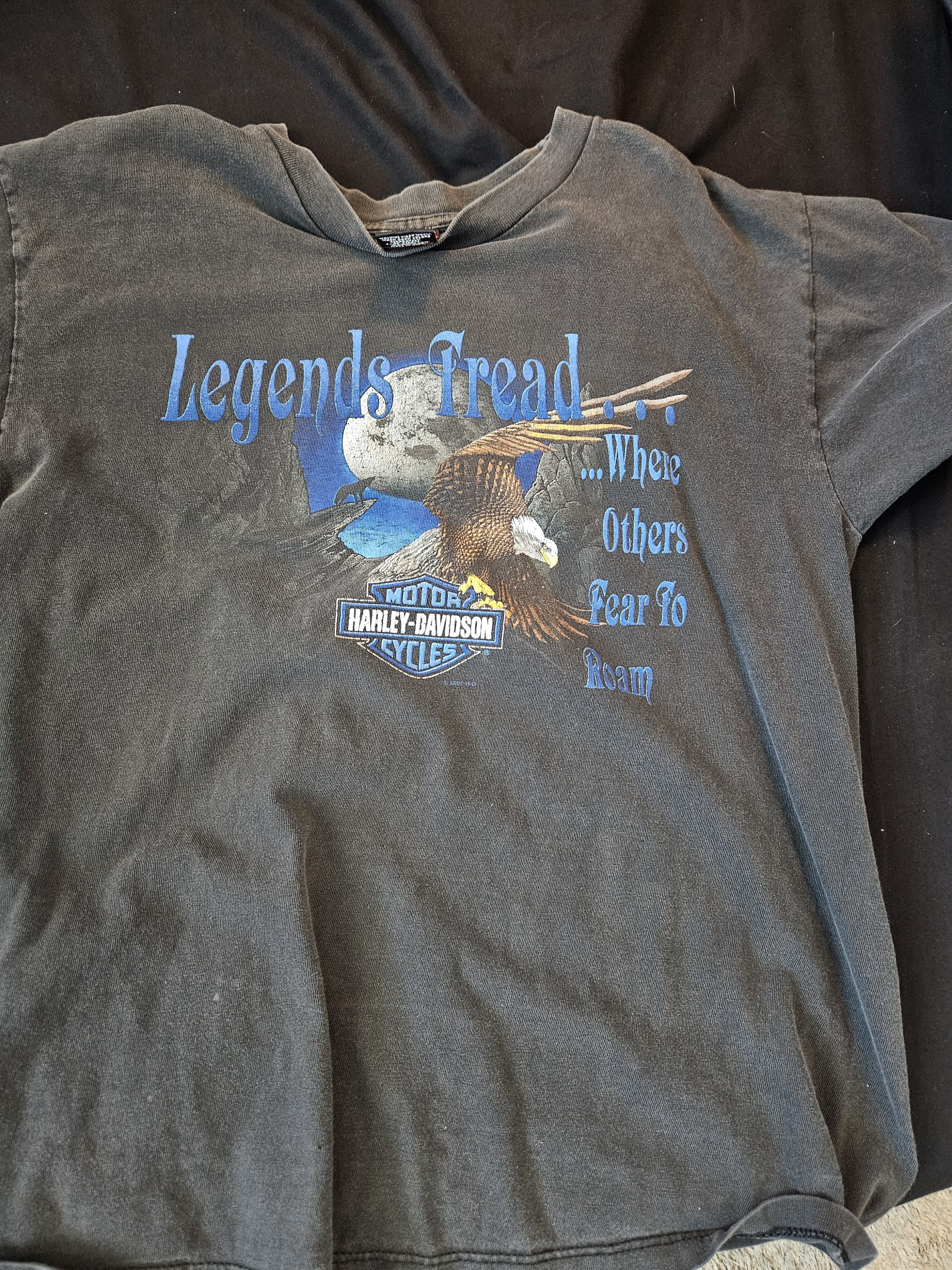 Harley Davidson × Vintage HARLEY DAVIDSON LEGENDS TREAD EAGLE 2001 TEE SHIRT Size US L / EU 52-54 / 3 - 1 Thumbnail