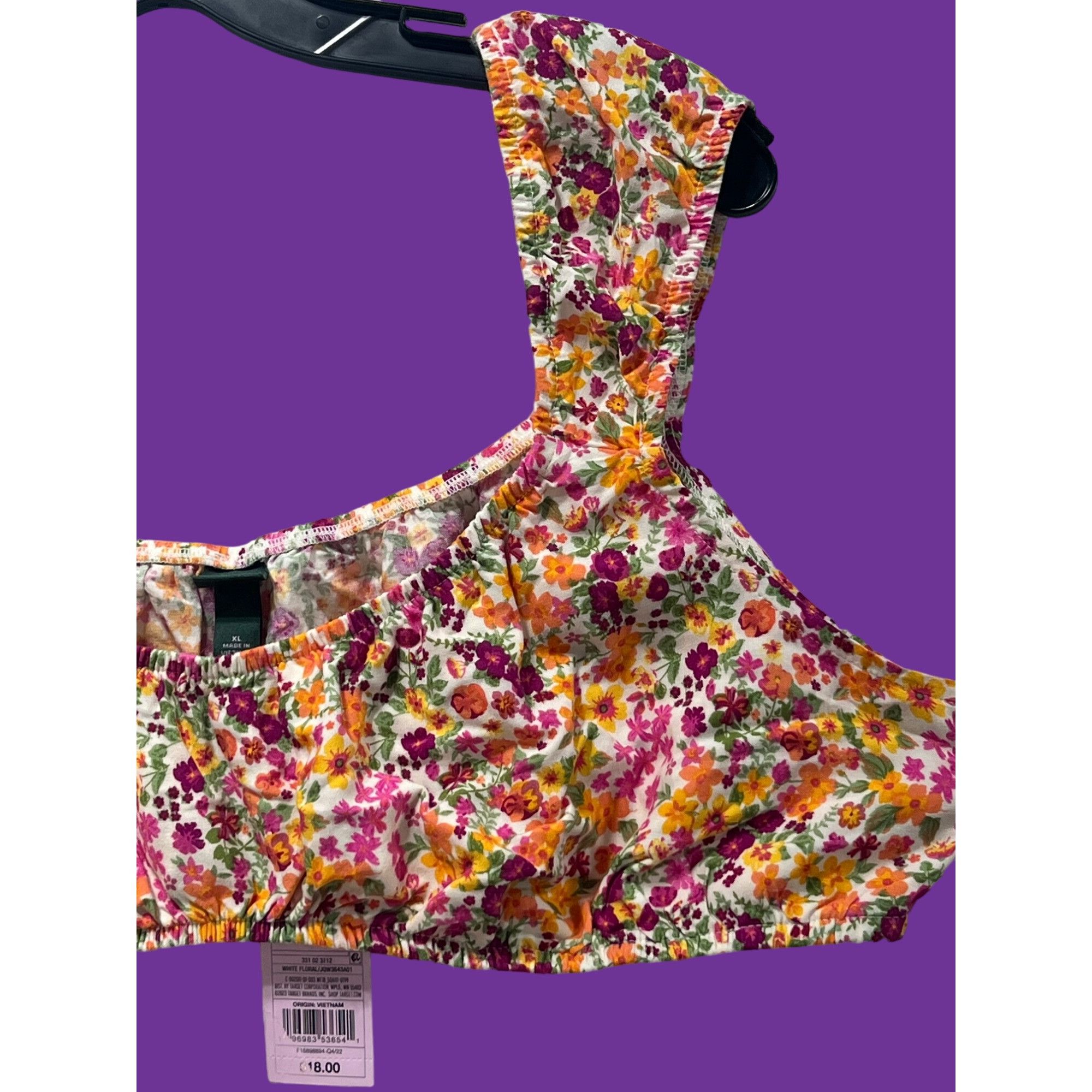 Other Wild Fable - Women's Cap Sleeve Tiny Top - Floral - Extra La Size XL / US 12-14 / IT 48-50 - 10 Thumbnail
