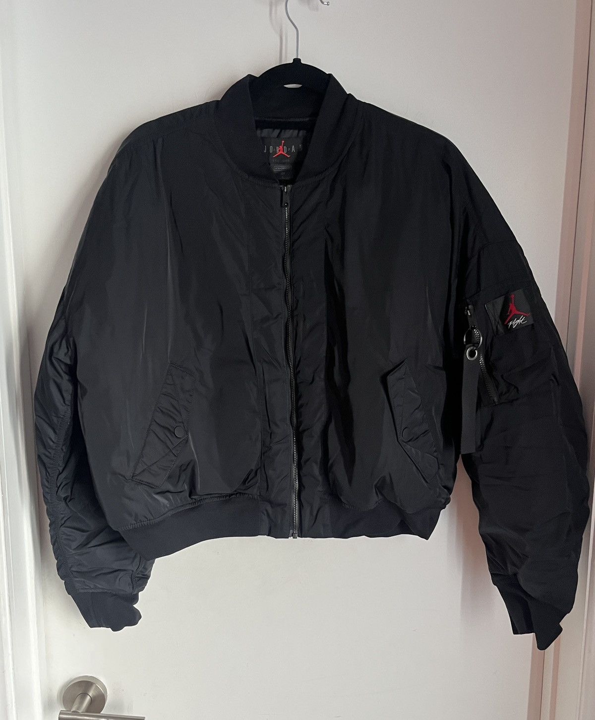 NWT Women's Nike Jordan Black Bomber Flight Jacket L