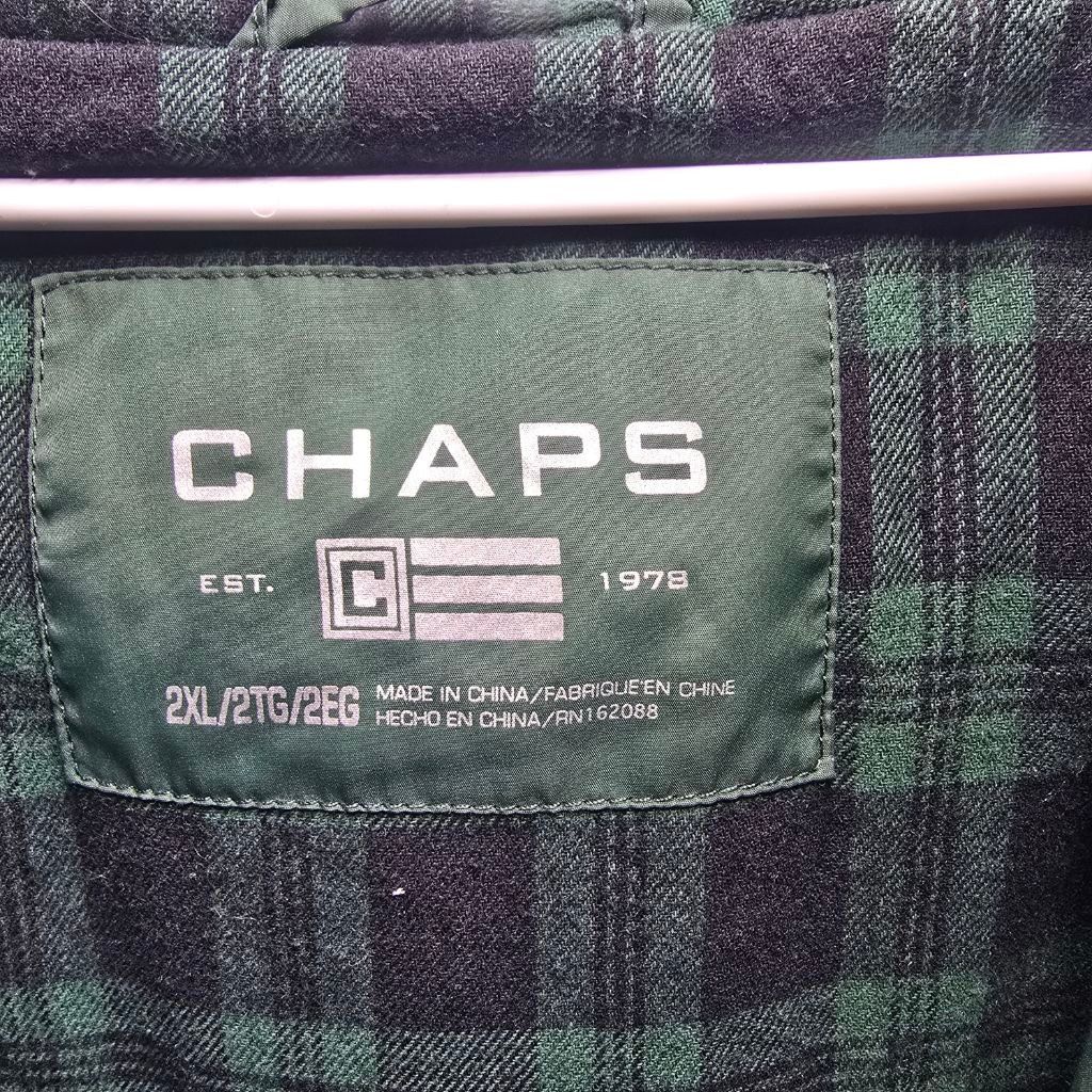 Chaps Men's CHAPS Green Plaid Puffer Vest with Hood XXL Size US XXL / EU 58 / 5 - 2 Thumbnail