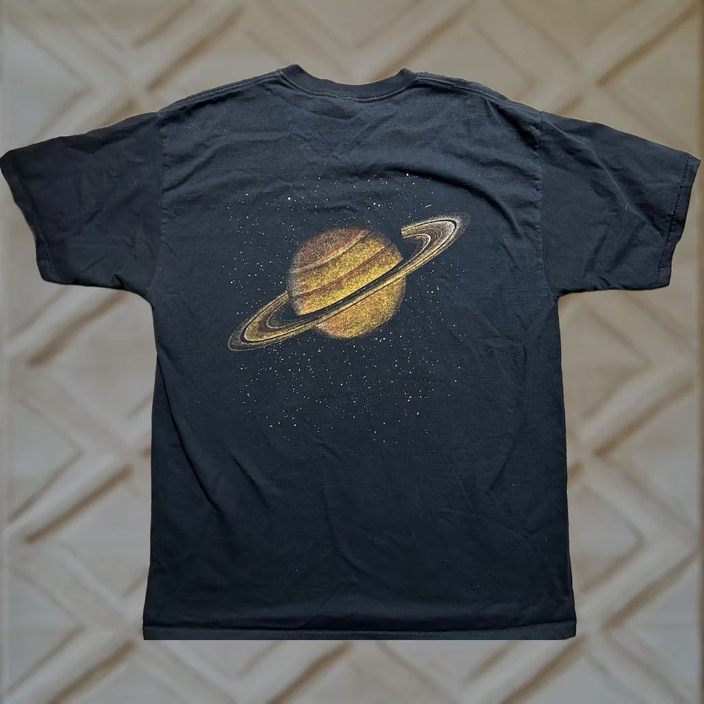 Vintage VINTAGE Rare Saturn The Great Ring System Men’s XL T-Shirt Double-Sided Planets Shirt Mens XL Black 90s Space Theme Size US XL / EU 56 / 4 - 1 Thumbnail
