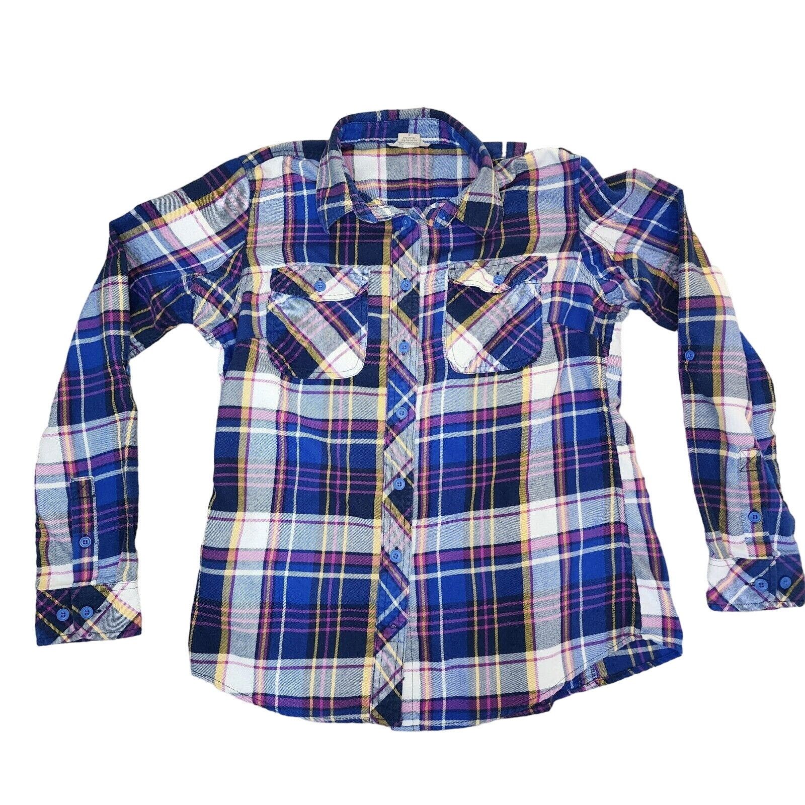 Duluth Trading Company DULUTH Women's Blue Purple Plaid Flannel Button Up Shirt Sm Size S / US 4 / IT 40 - 1 Thumbnail
