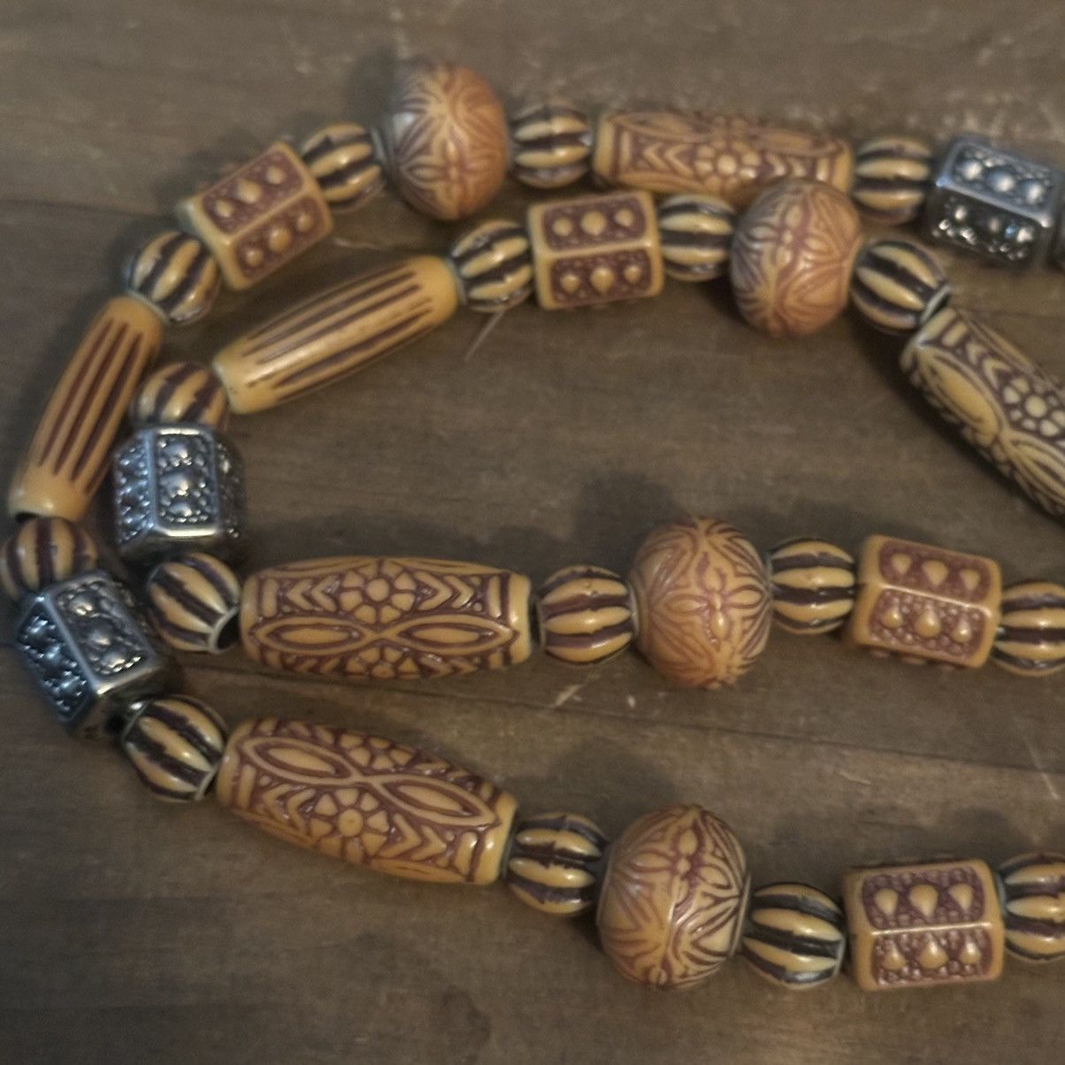 Vintage Vintage Tibetan bead lizard pendant necklace Size ONE SIZE - 3 Thumbnail