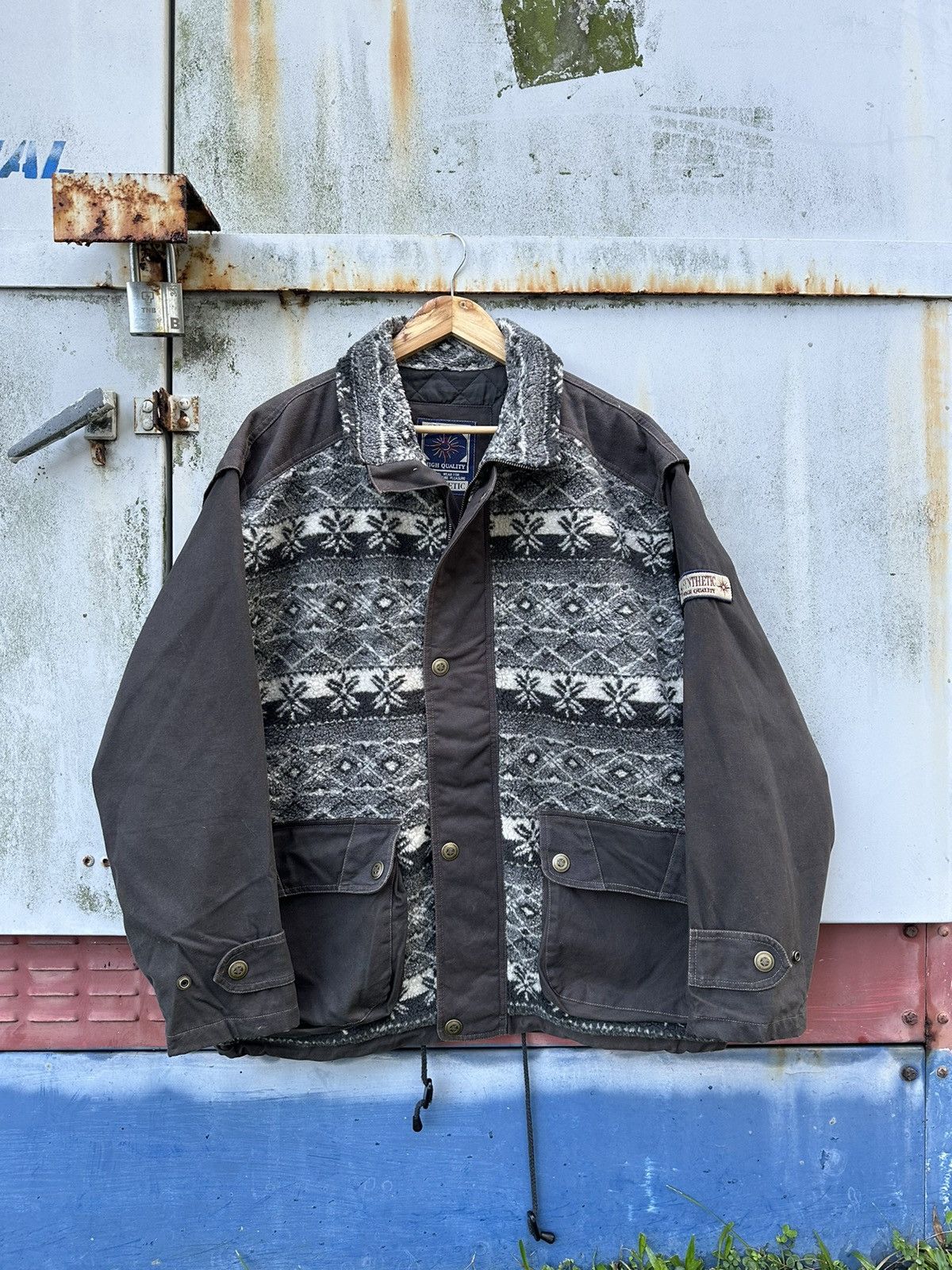 Vintage 👹Vintage SYNTHETIC BEAUTIFUL FLEECE UTILITY JACKET Size US XL / EU 56 / 4 - 2 Thumbnail