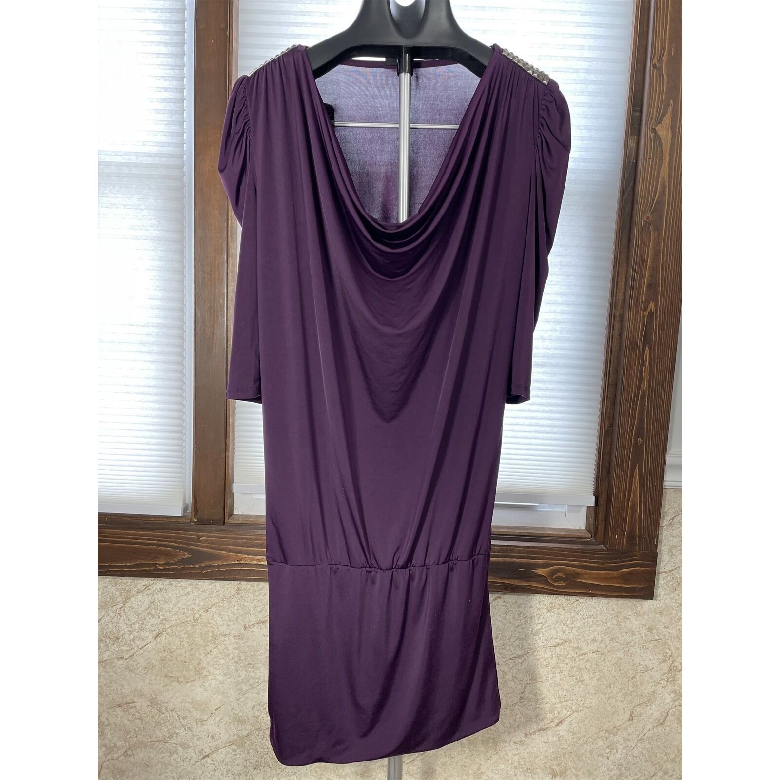 Other Bisou Bisou Plum Women's Stretch Mini Dress With Ruche And S Size M / US 6-8 / IT 42-44 - 6 Thumbnail