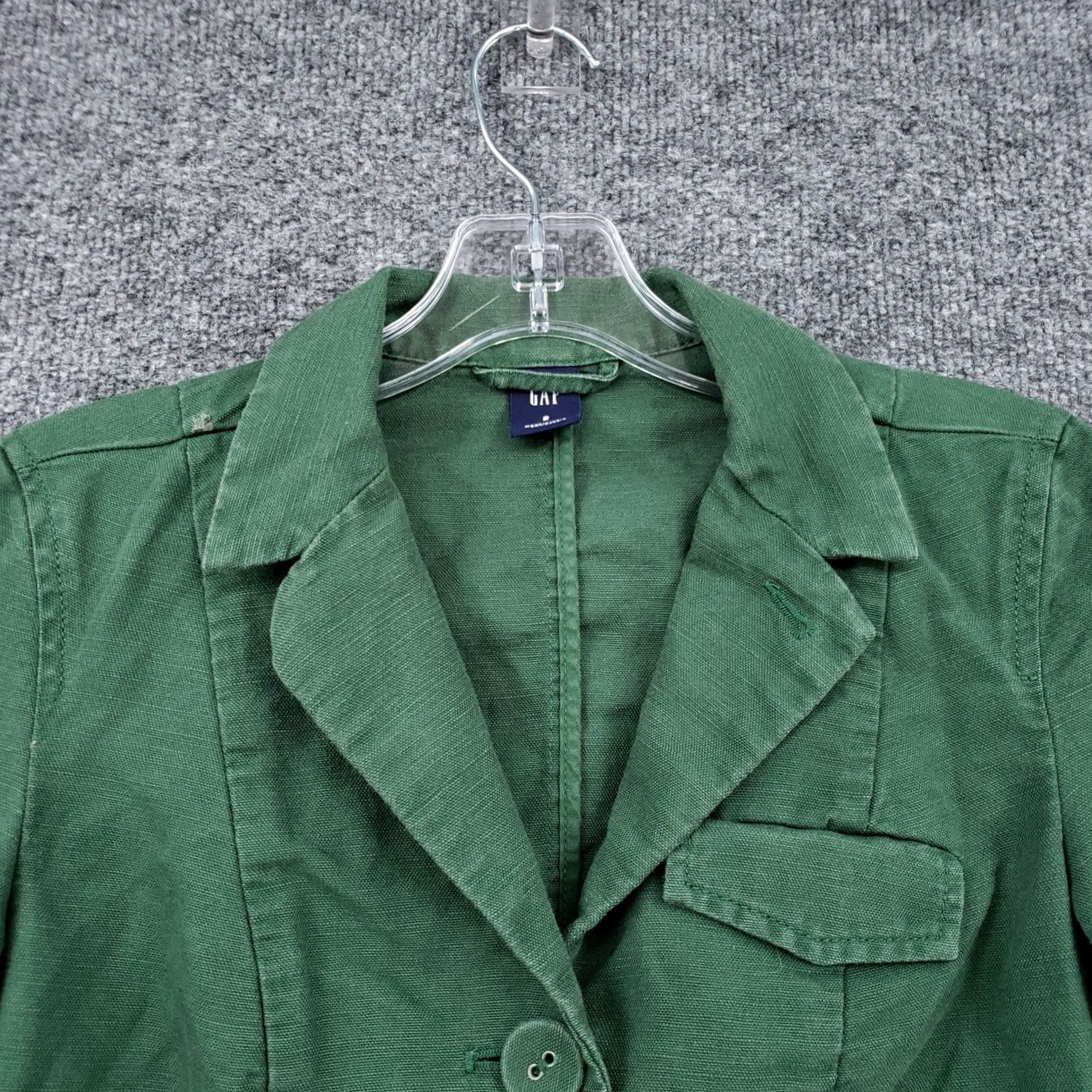 Gap Gap Jacket Womens 2 Green Basic Cropped Single Breasted Two-Button Long Sleeves Shirt Mens Womens Girls Boys Size XS / US 0-2 / IT 36-38 - 5 Thumbnail