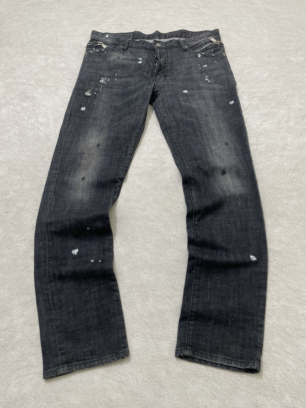 Number (N)ine 2000s Dsquared2 Spray Distressed Denim Y2K Ifsix LGB ...
