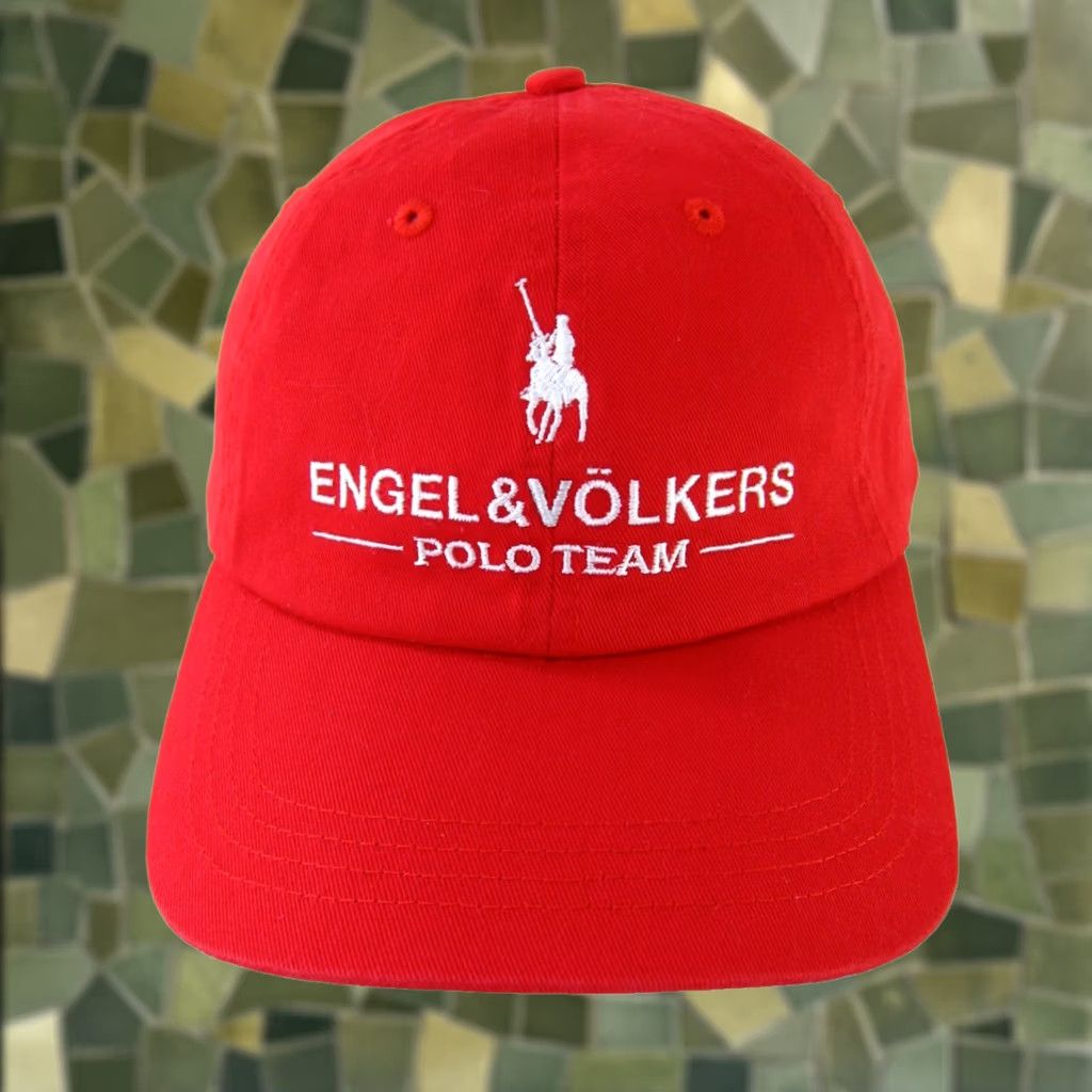 Vintage ENGEL & VOLKERS Red Baseball Cap Hat Leather Strap School Equestrian Polo Mens Size US M / EU 48-50 / 2 - 1 Thumbnail