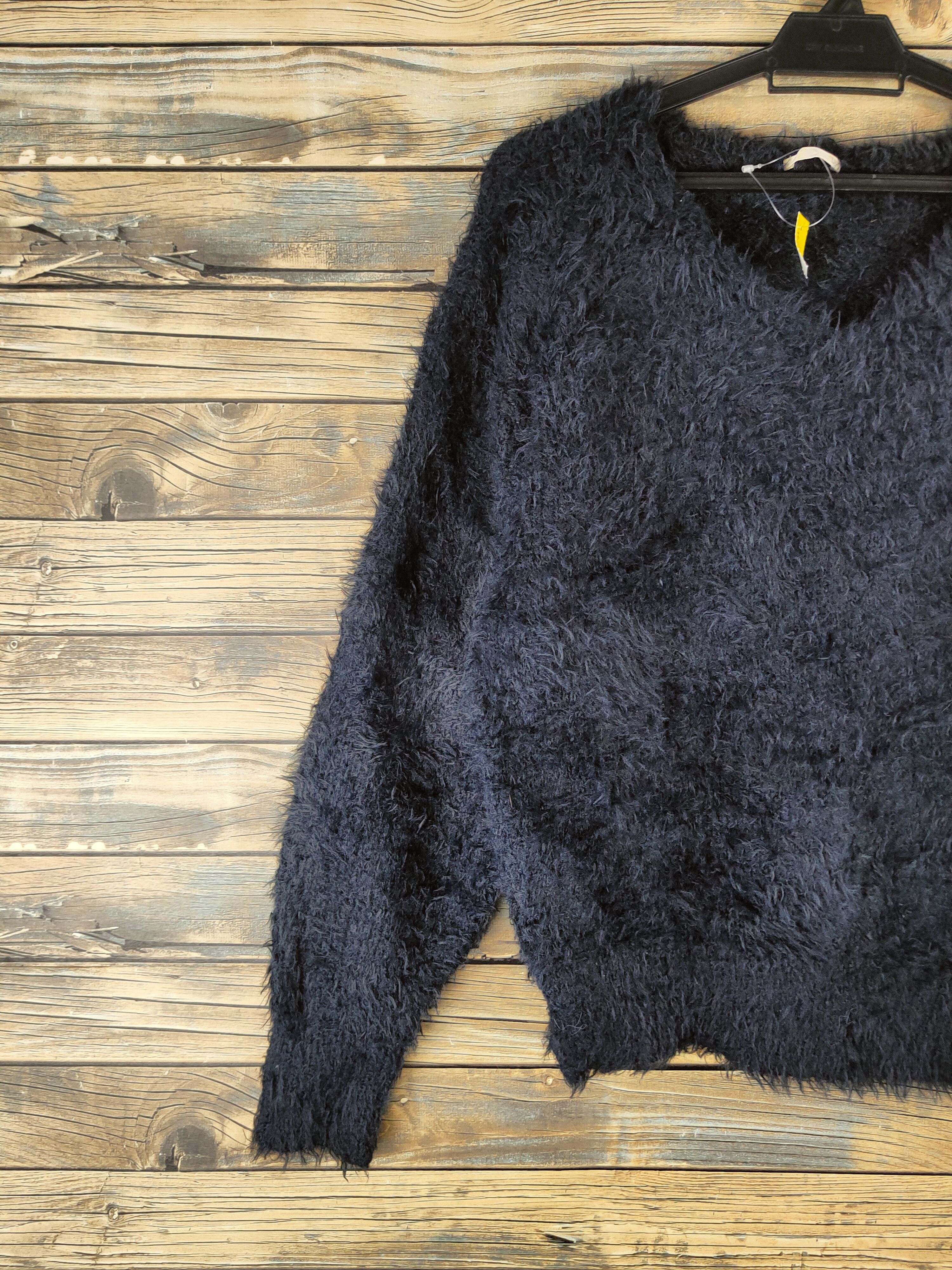 GU DL GU Navy Fur Shaggy Mohair Knitwear #46-523 Size M / US 6-8 / IT 42-44 - 3 Thumbnail