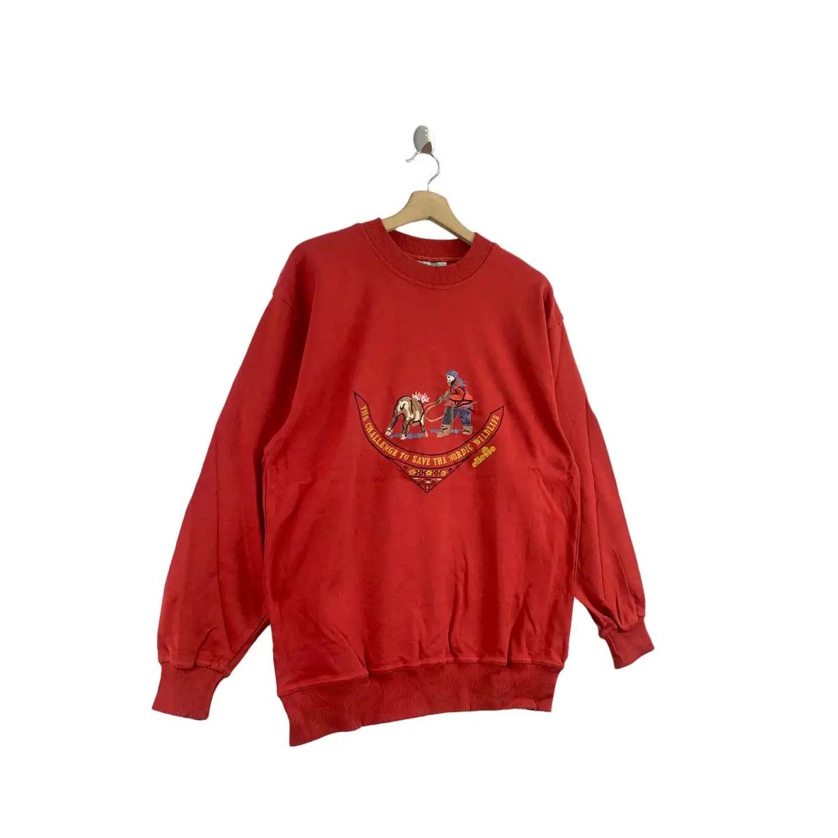 Ellesse Vintage ELLESSE PERUGIA ITALIA Nordic Wildlife Sweatshirt Size L / US 10 / IT 46 - 2 Thumbnail