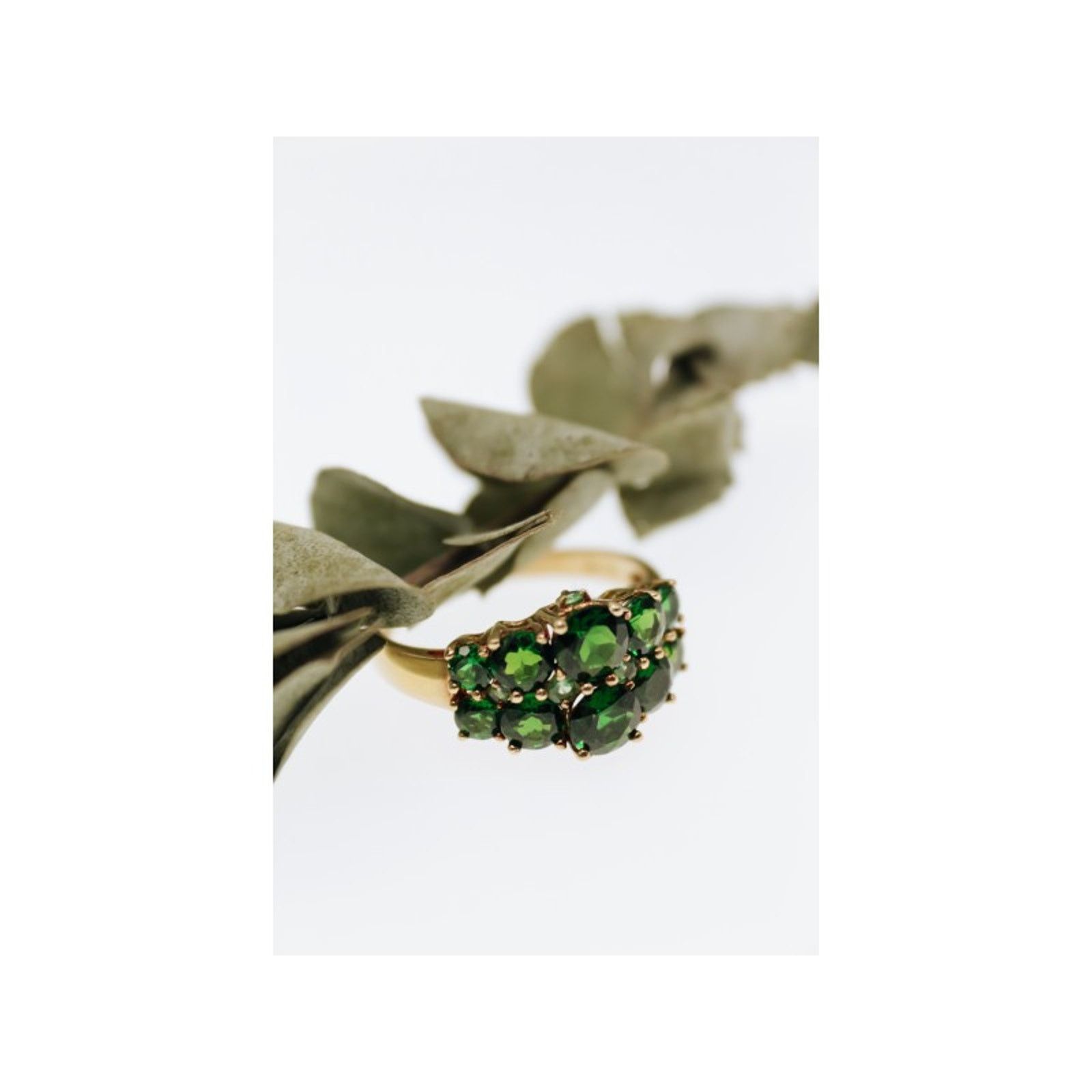 Jewelry 925 STERLING SILVER GOLD PLATED CHRYSOLITES RING SIZE 11.5 Size ONE SIZE - 3 Thumbnail