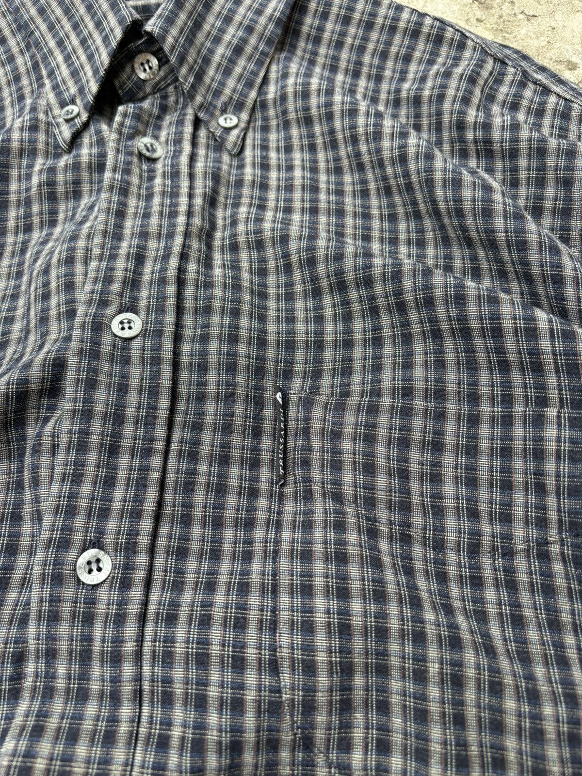 Japanese Brand × Trussardi Vintage Trussardi Checkered Viscose Dark Shirt Size US M / EU 48-50 / 2 - 6 Thumbnail