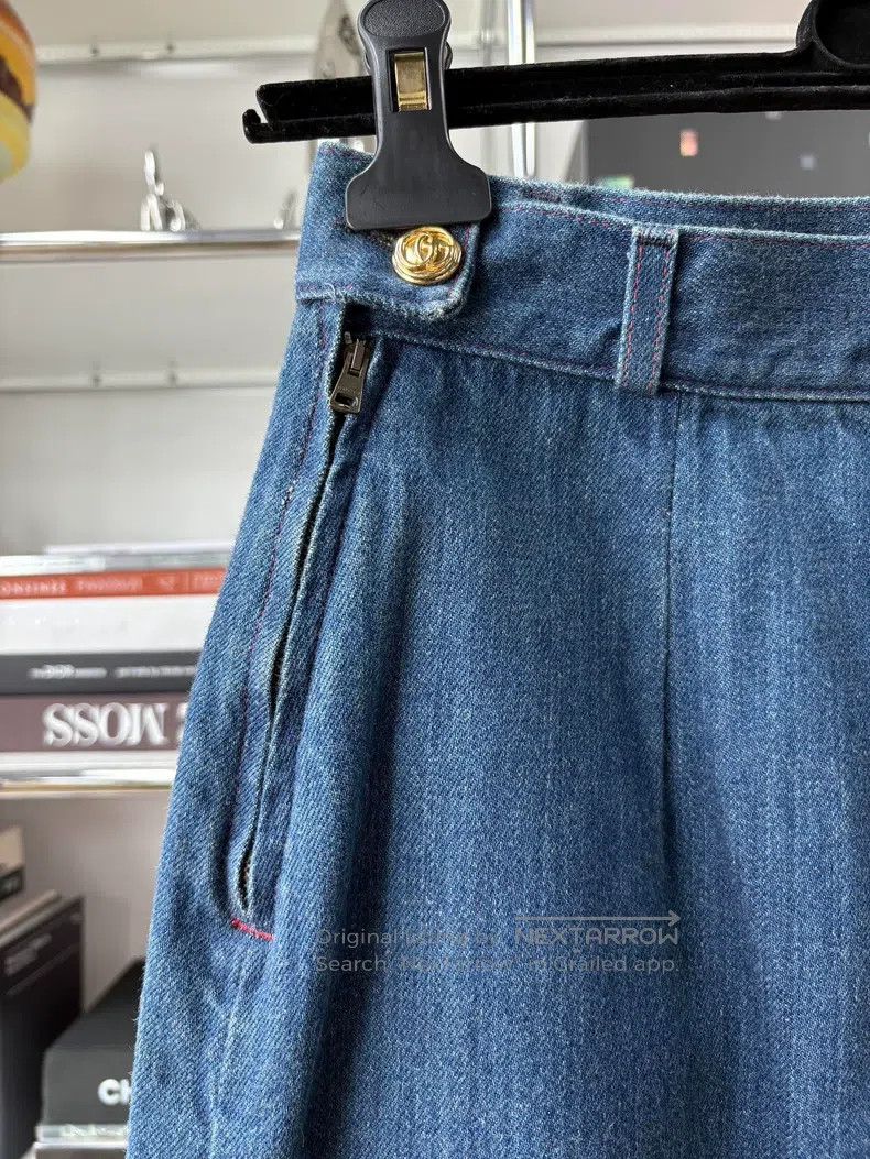Gucci Gucci Dark blue denim double G gold buckle skirt Size 25" / US 0 / IT 36 - 4 Thumbnail