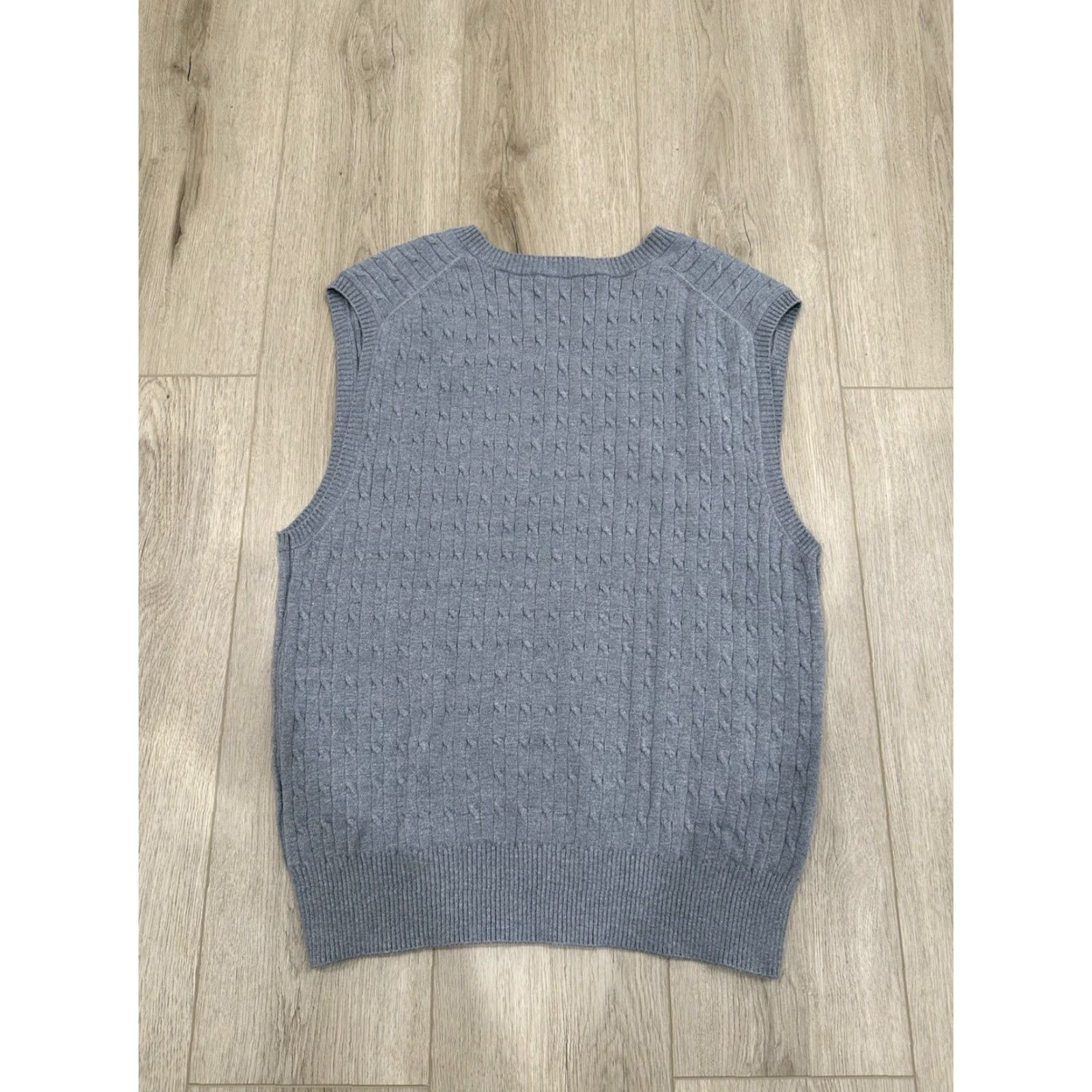 Vintage LUXURY DUNST V- Neck Cable Knit VEST MELANGE Gray SIZE Medium UNISEX KNIT Size US M / EU 48-50 / 2 - 6 Thumbnail