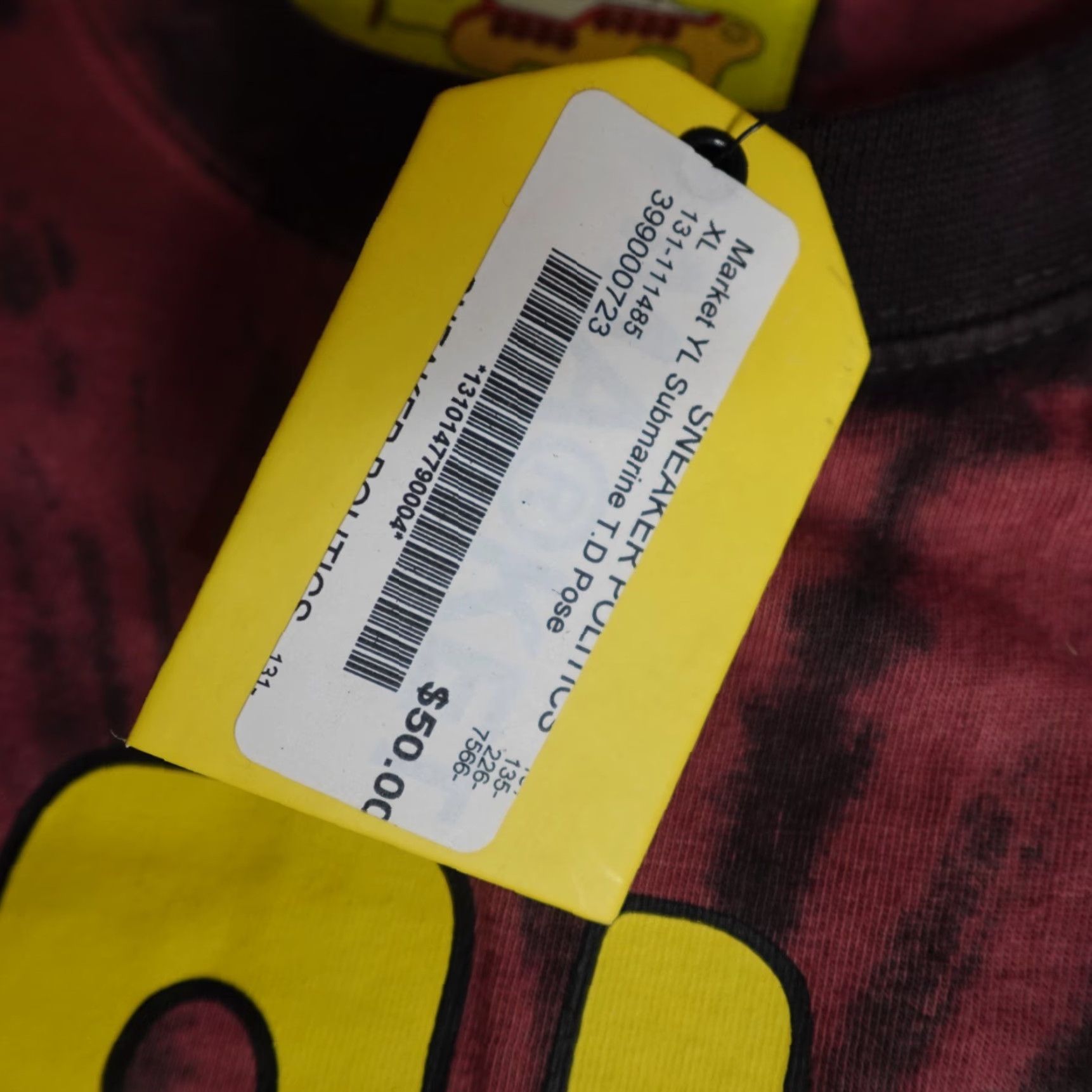 Market VINTAGE Market Shirt Large Red Black Tie Dye Official Beatles Yellow Submarine NEW Mens L Red Shirts Size US L / EU 52-54 / 3 - 6 Thumbnail