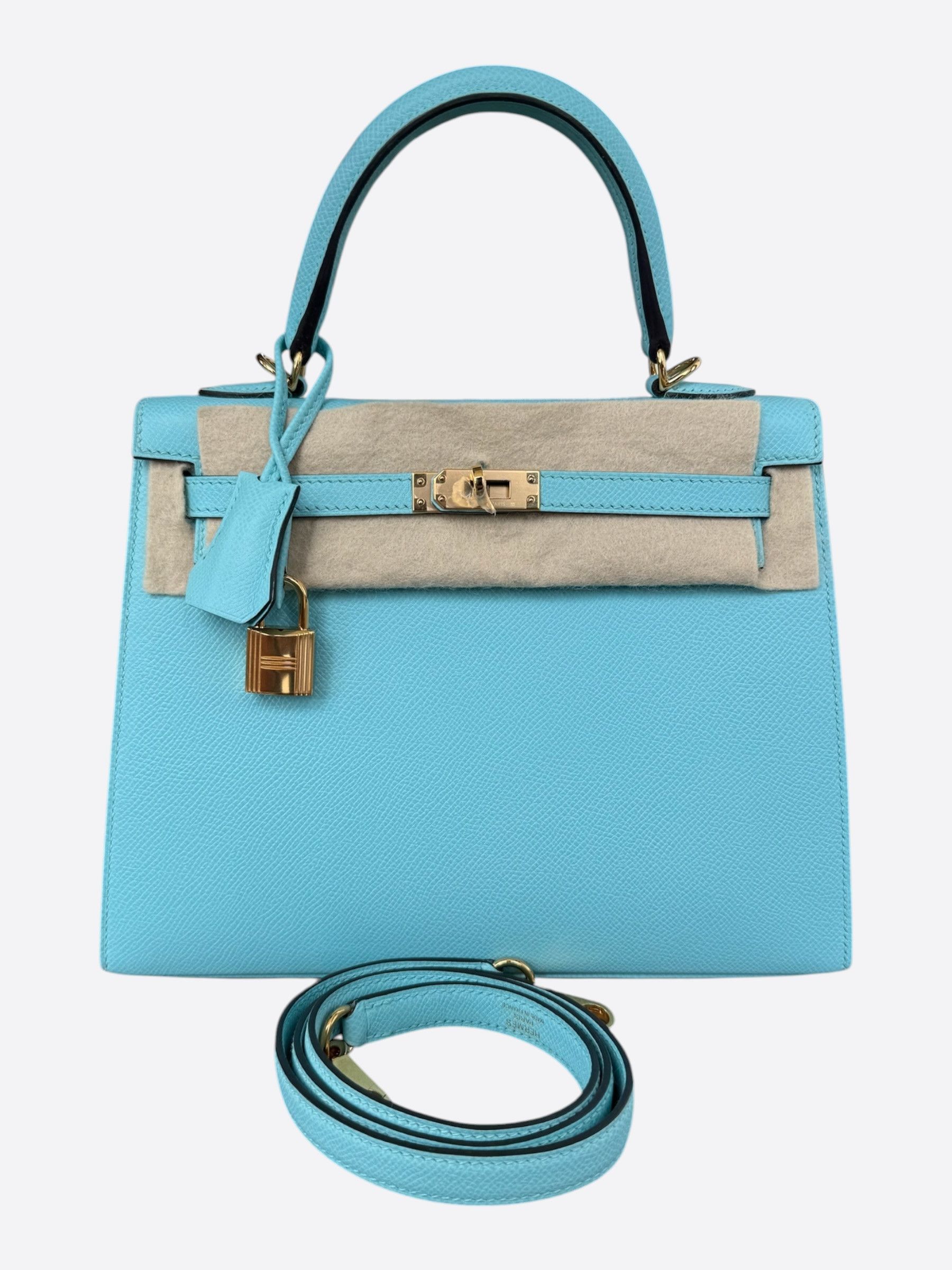Hermes Hermes Blue Atoll Epsom & Gold Hardware Kelly 25 Size ONE SIZE - 1 Thumbnail