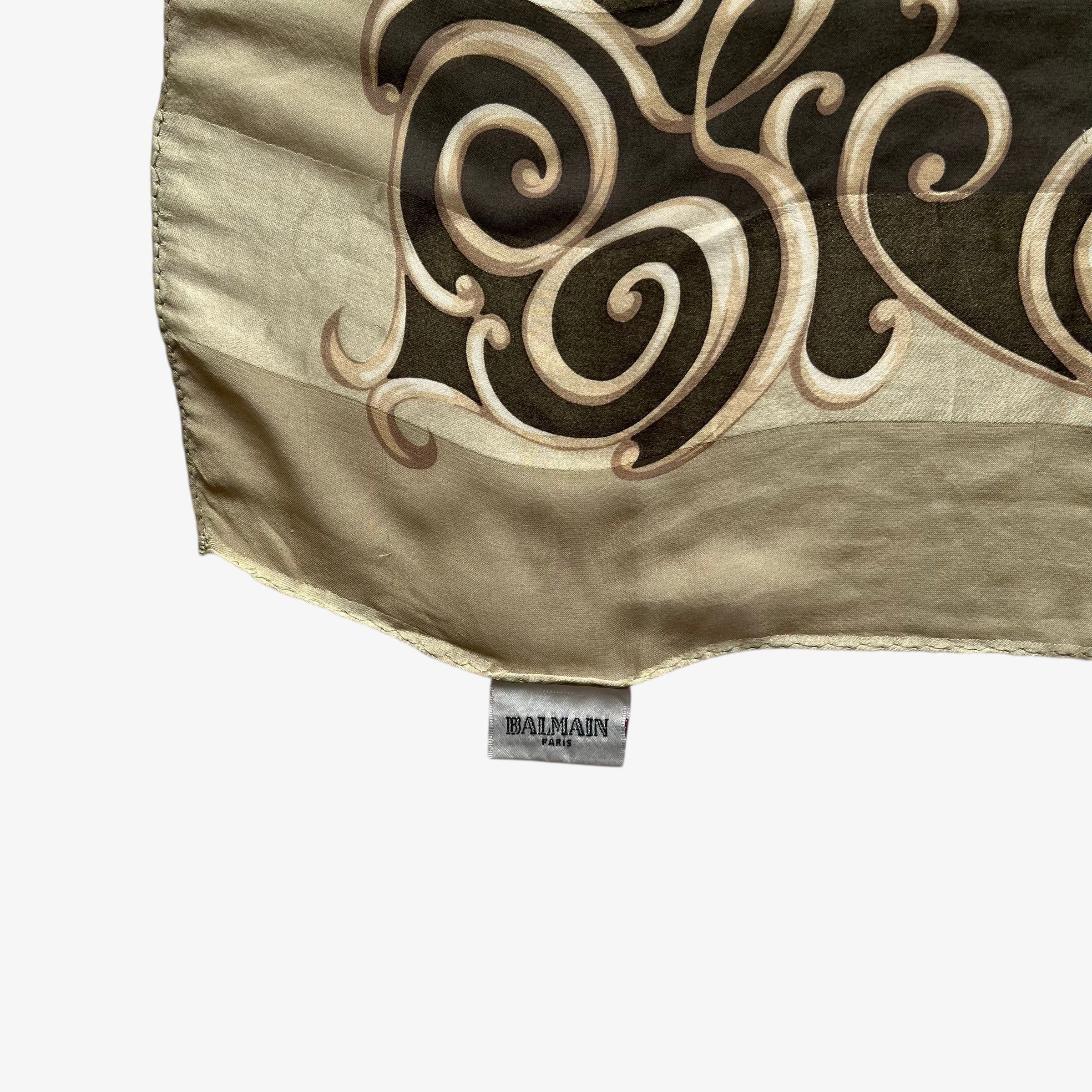 Balmain Vintage 90s Pierre Balmain Floral Print Striped Silk Scarf Size ONE SIZE - 3 Thumbnail