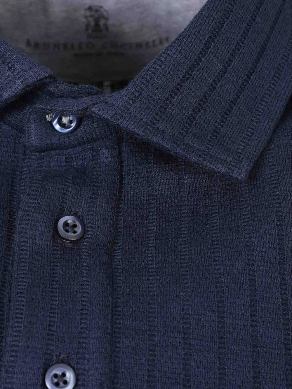 Brunello Cucinelli o1y0526 Polo Shirt in Navy Blue Size US M / EU 48-50 / 2 - 3 Thumbnail