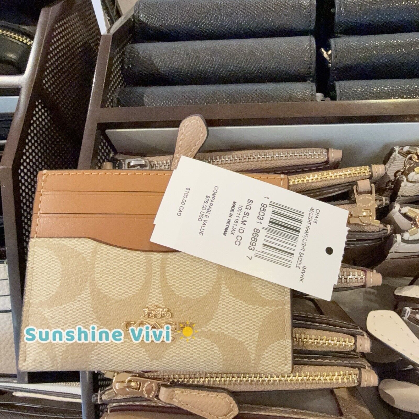 Coach NWT Coach Card Case CH415 SLIM ID Canvas Size ONE SIZE - 3 Thumbnail