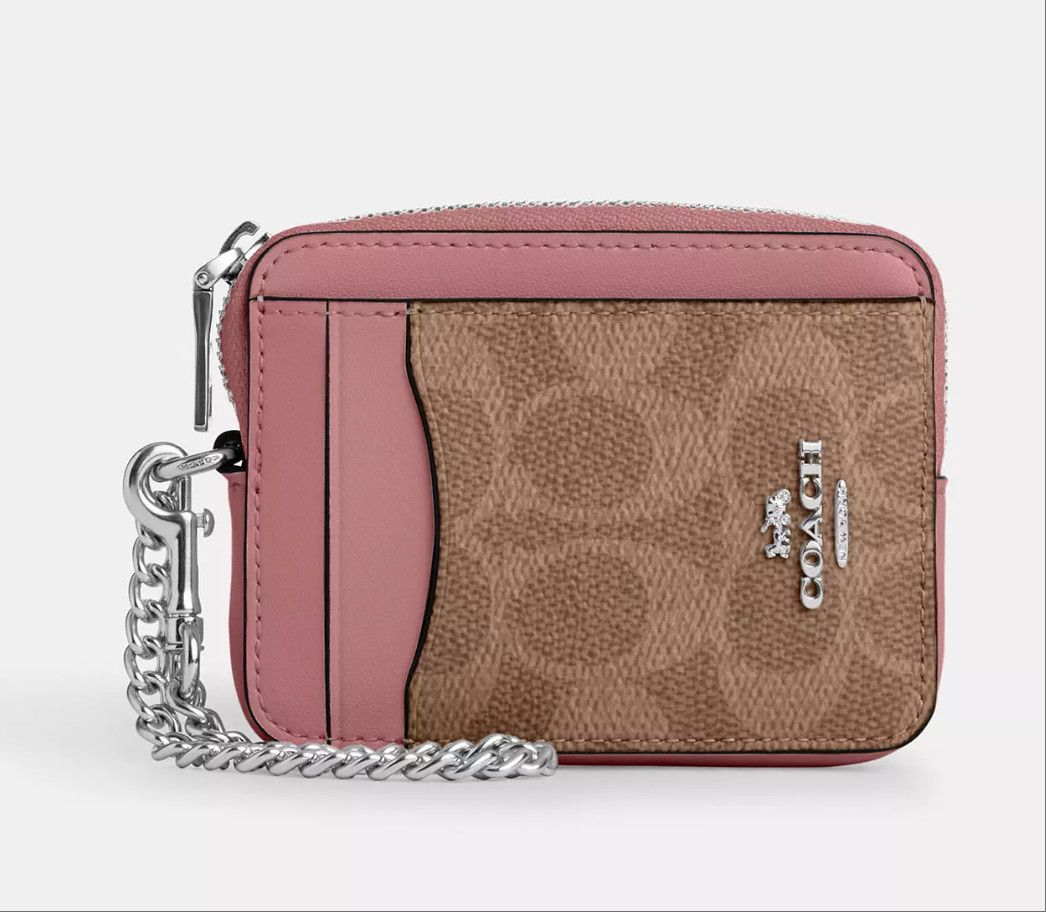 Coach Zip Card Case In Signature Canvas CW883 Size ONE SIZE - 5 Thumbnail