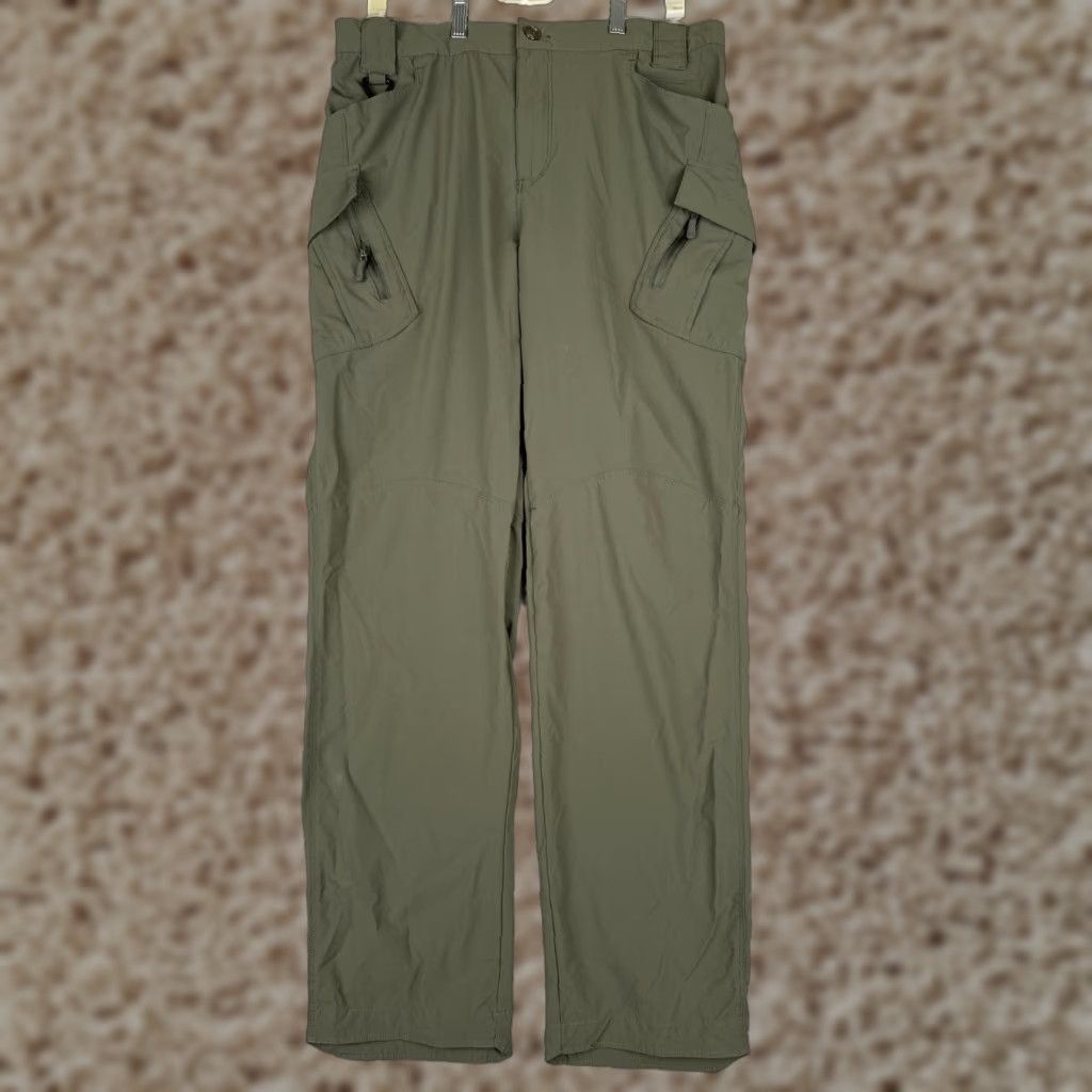 Vintage Tactical Pants Men 33 Green Straight Leg Nylon Rip Stop Cargo Pockets Hiking 33x31 Pants Size US 33 - 1 Thumbnail